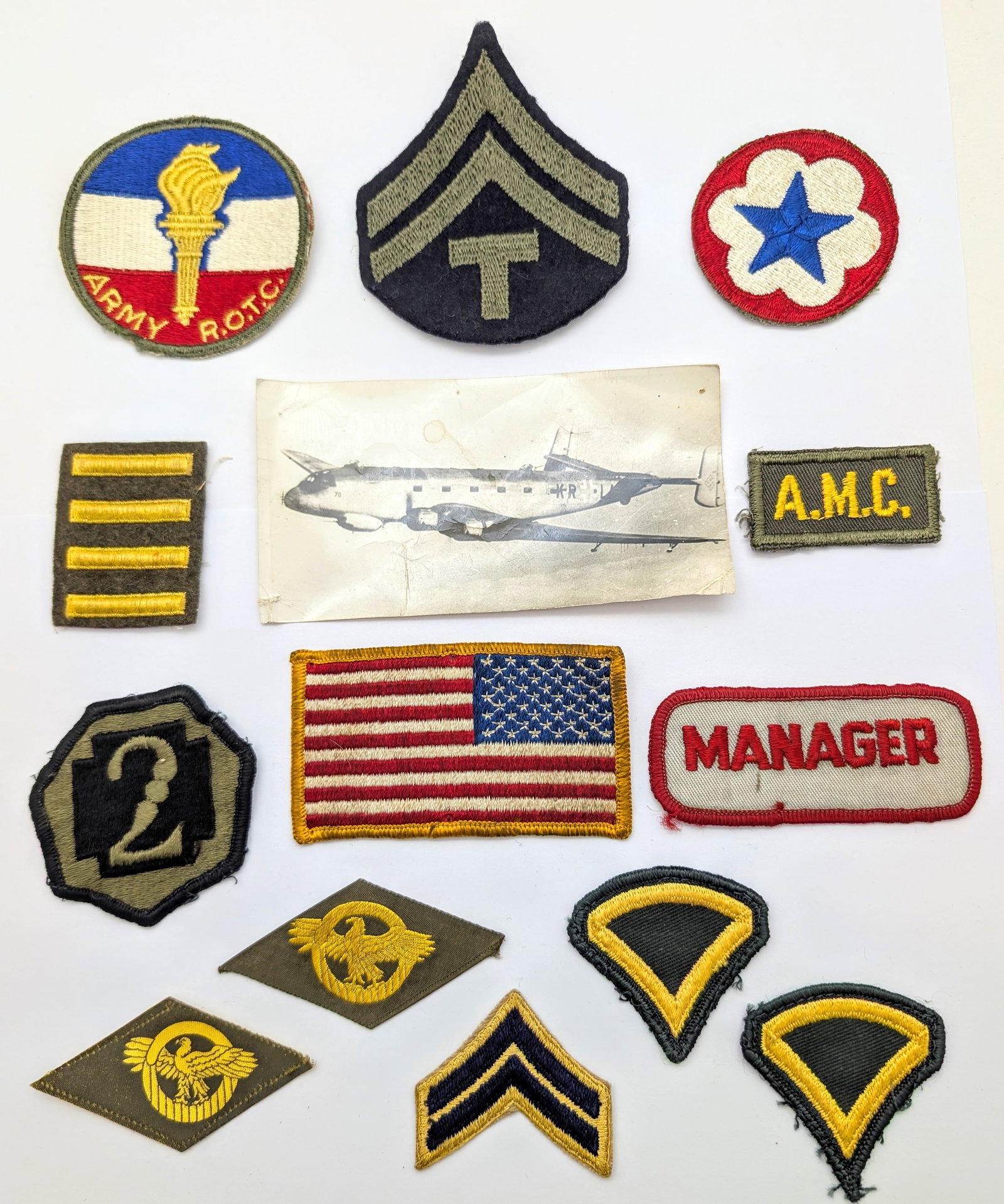 Lot of 14 Vintage Patches & Airplane Picture - Mostly Military (1 of 6)