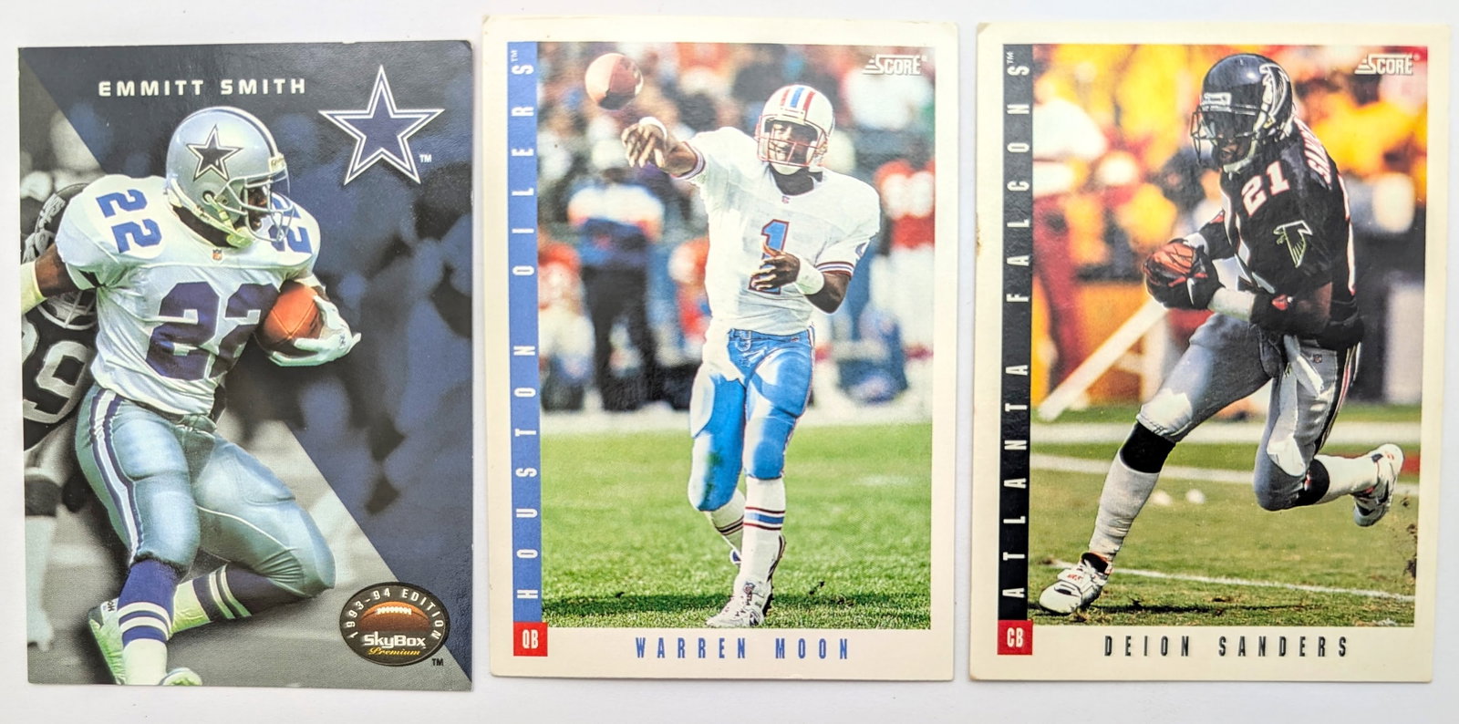 Lot of 7 Vintage Football Cards - Deion Sanders, Troy Aikman, Warren Moon, etc. - 5