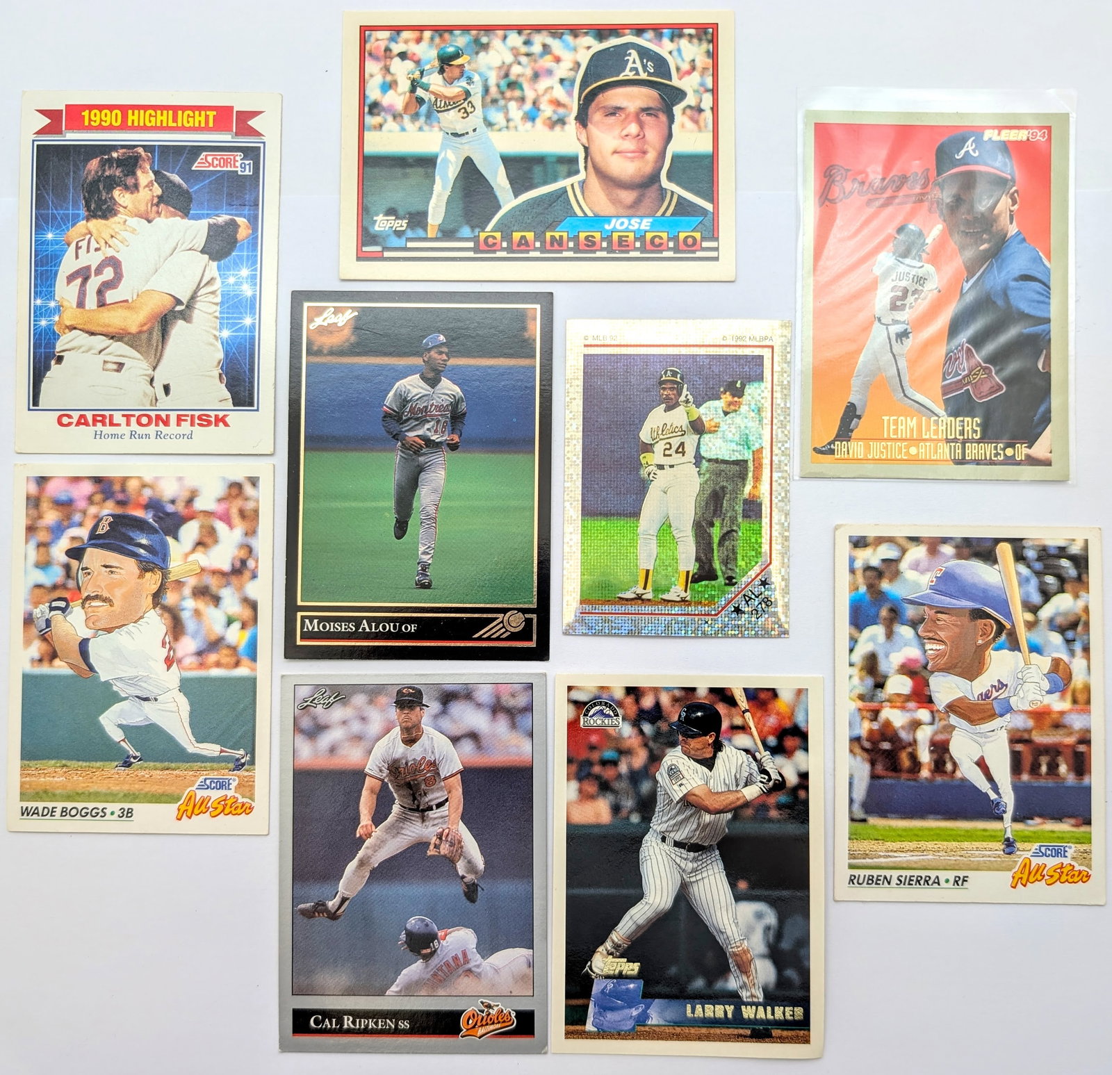 Lot of 9 Vintage Baseball Cards - Cal Ripken, Wade Boggs, Jose Canseco, etc. (1 of 8)