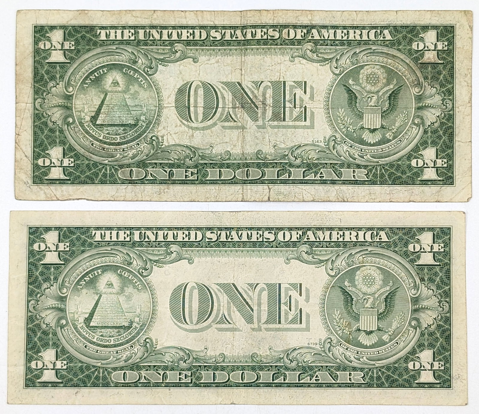 Lot of 2 - 1935 D/F $1 Notes - Silver Certificates - 2