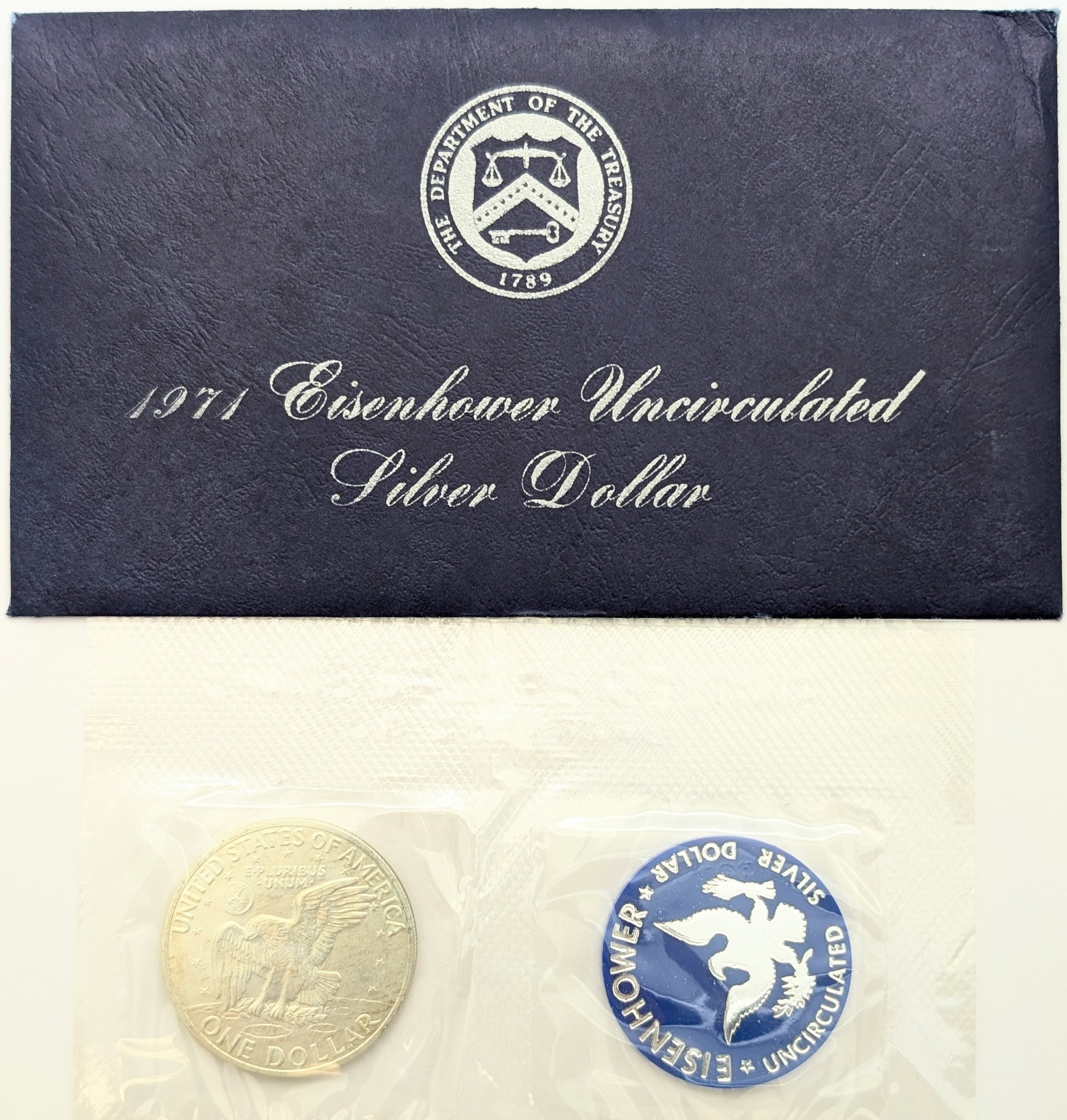 1971-S Eisenhower " Ike" Uncirculated Silver Dollar - 2