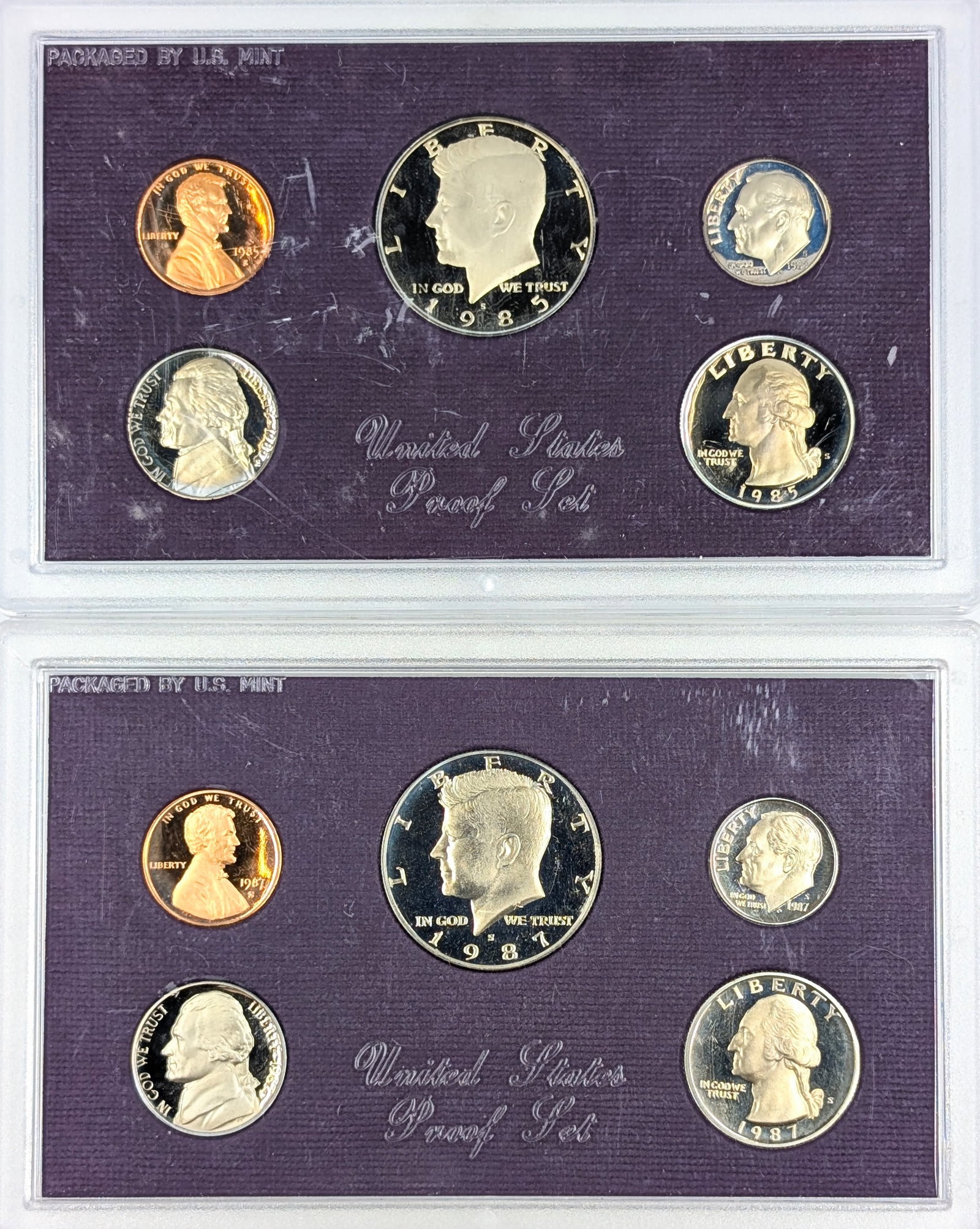 Lot of 2 US Mint Proof Sets - 1985, 1987 (1 of 2)