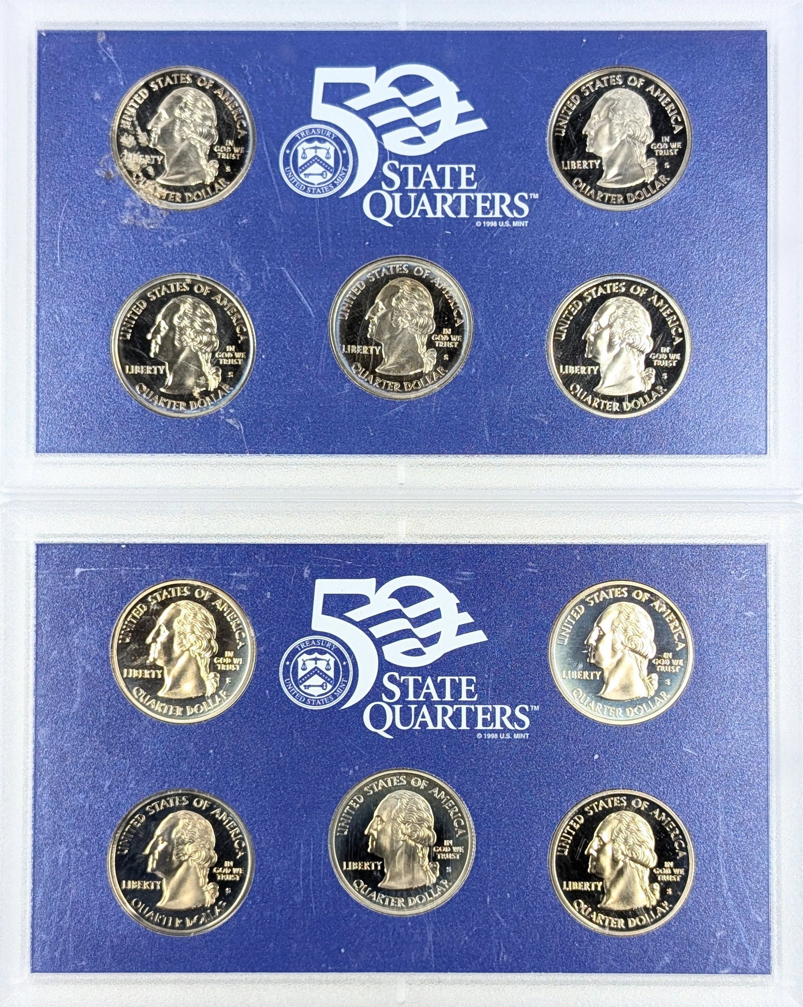 Lot of 2 US Mint 50 State Quarters Proof Sets - 2000, 2001 - 2