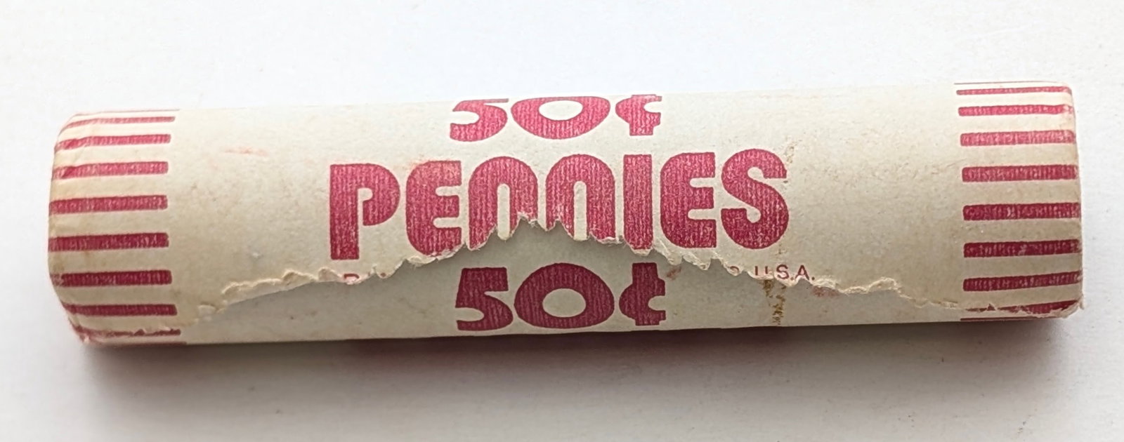 Original Bank Roll of 50 Wheat Cents - 4