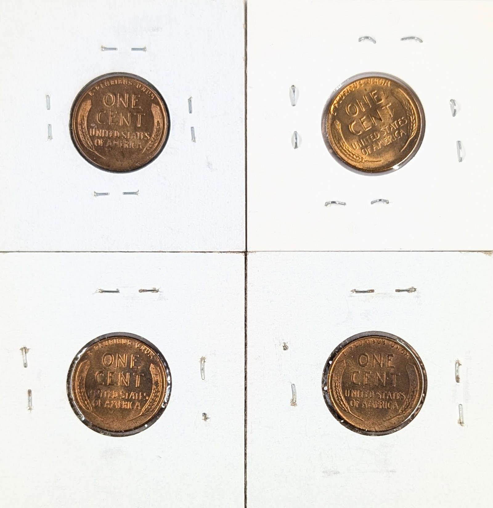 Lot of 4 Wheat Cents - Uncirculated 1950-1958 - 2