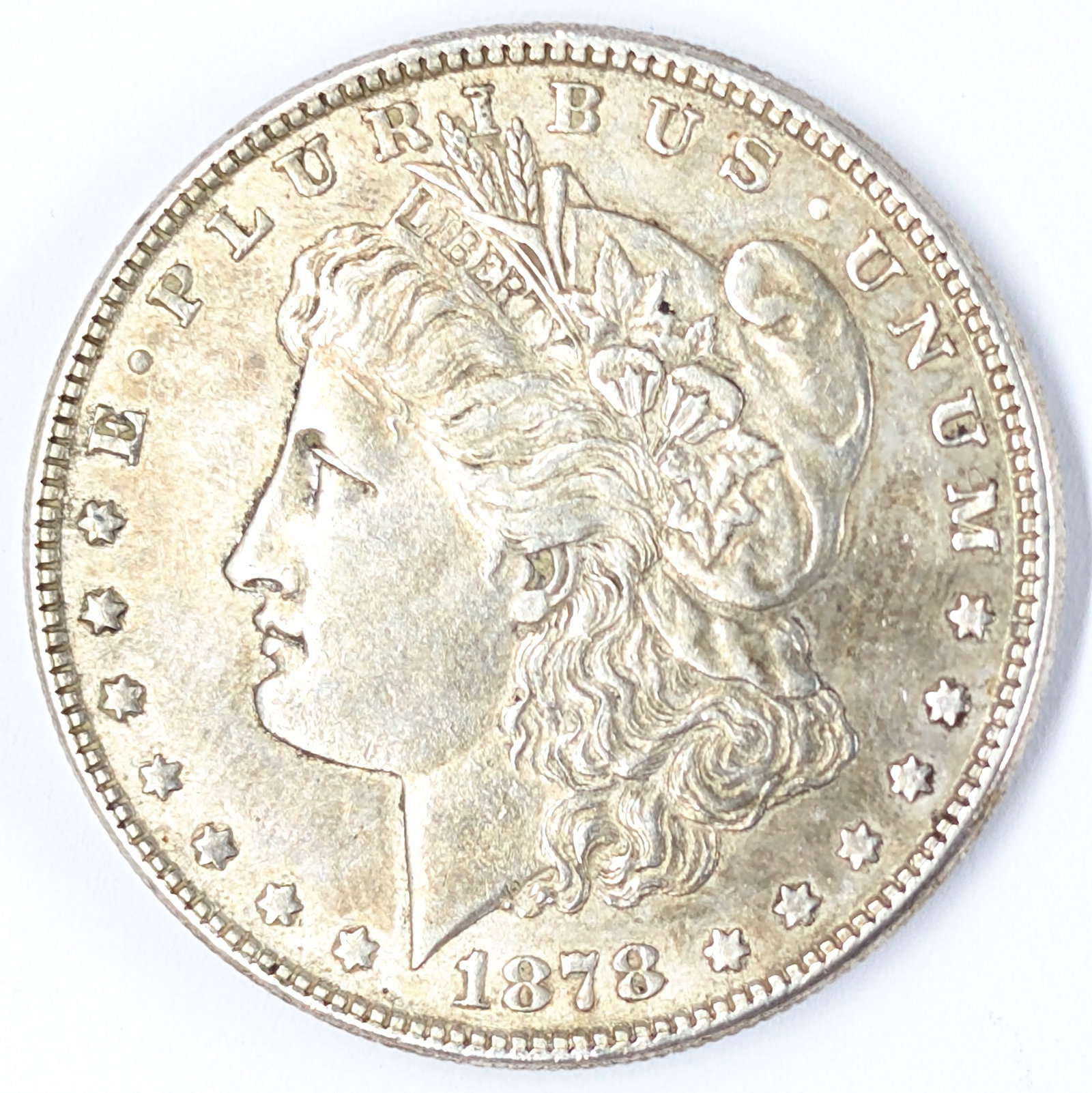 1878 Morgan Silver Dollar - AU: First year of issue Silver