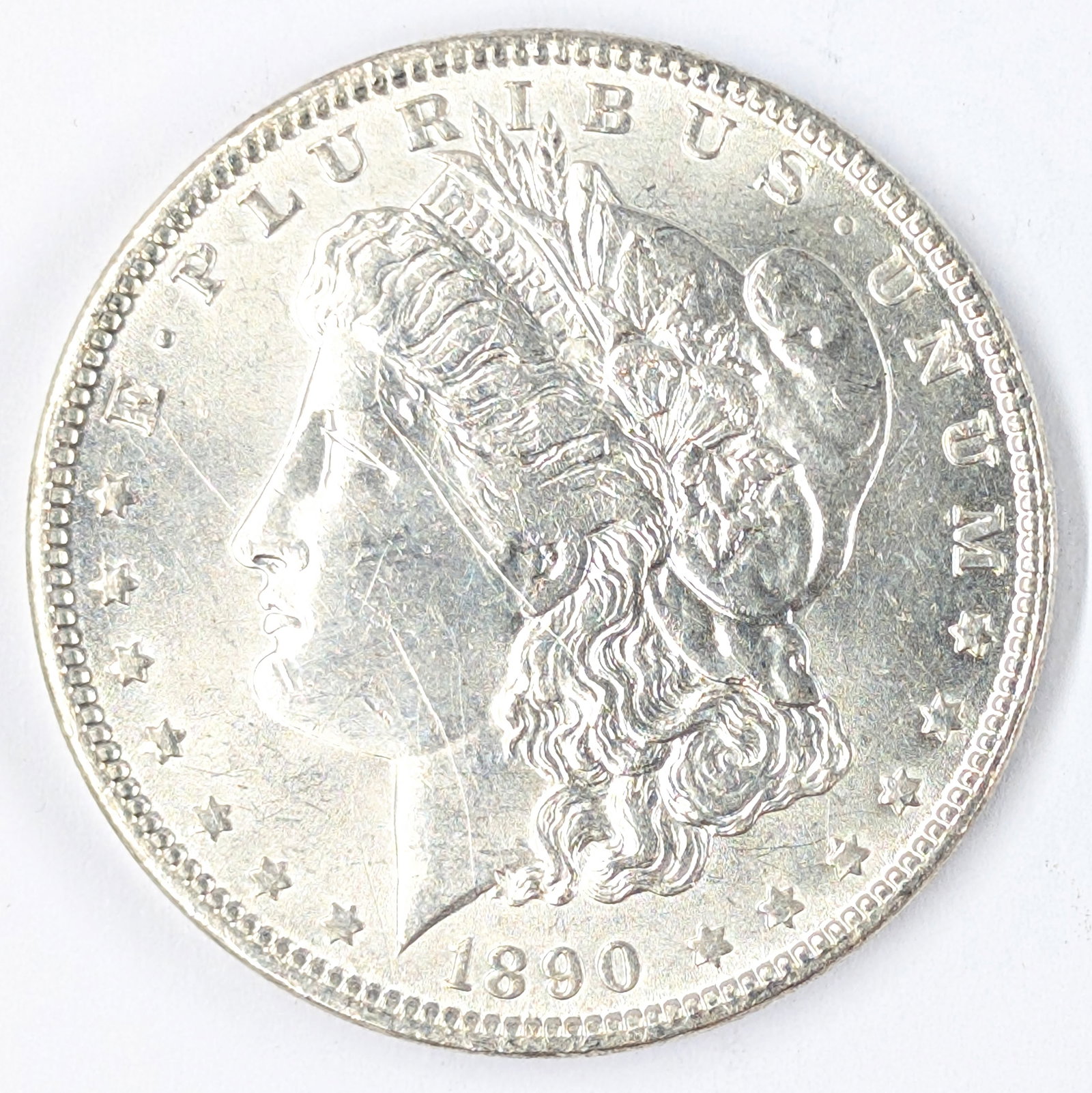 1890 Morgan Silver Dollar - AU: Silver