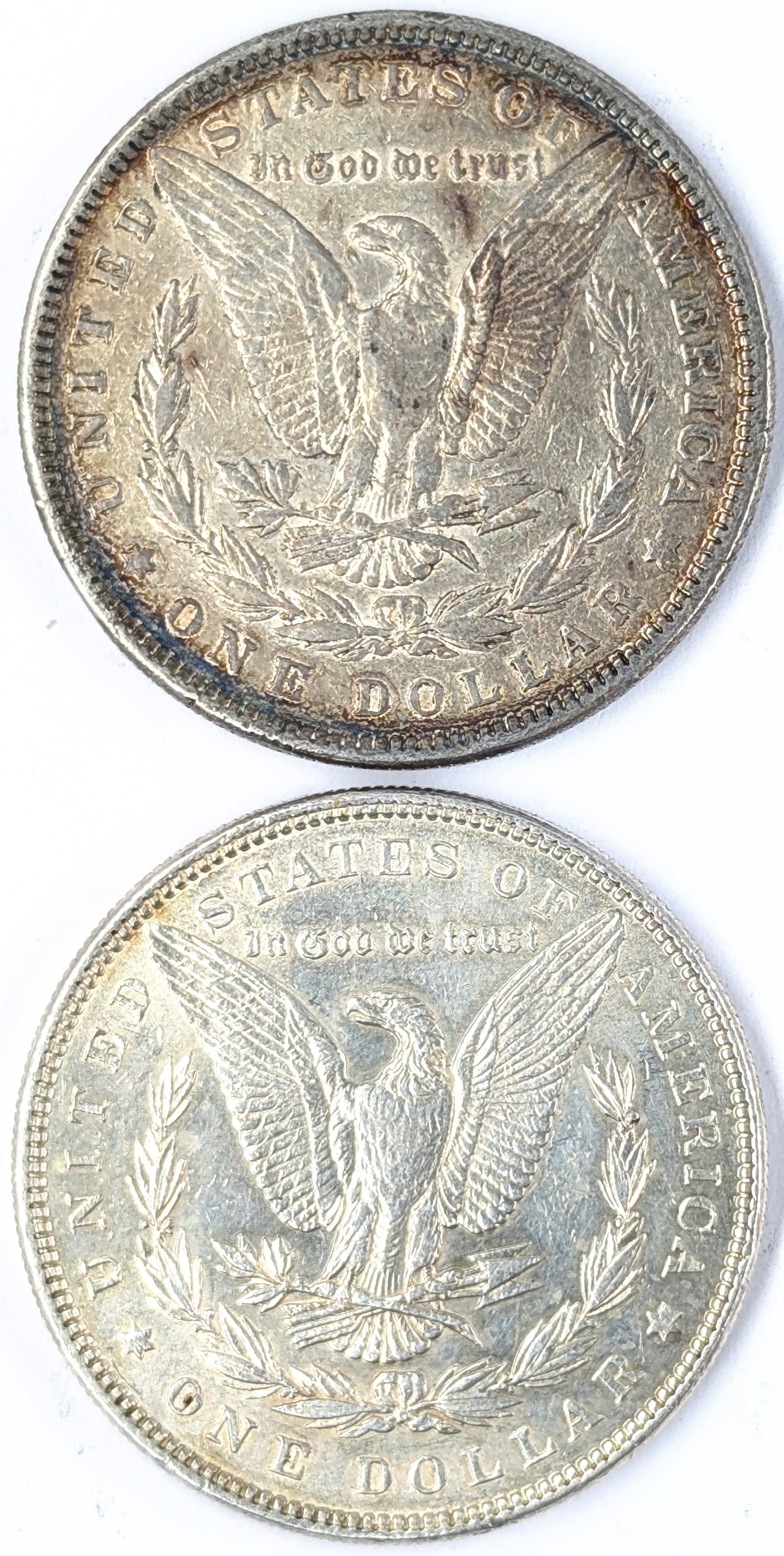 Lot of 2 Morgan Silver Dollars - 1884, 1885 - 2