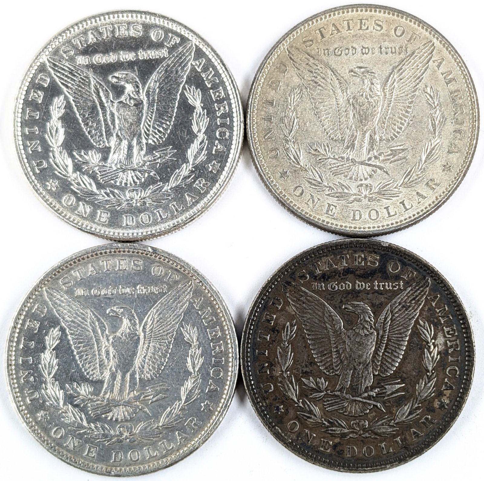Lot of 4 Morgan Silver Dollars - 1886-1892 - 2
