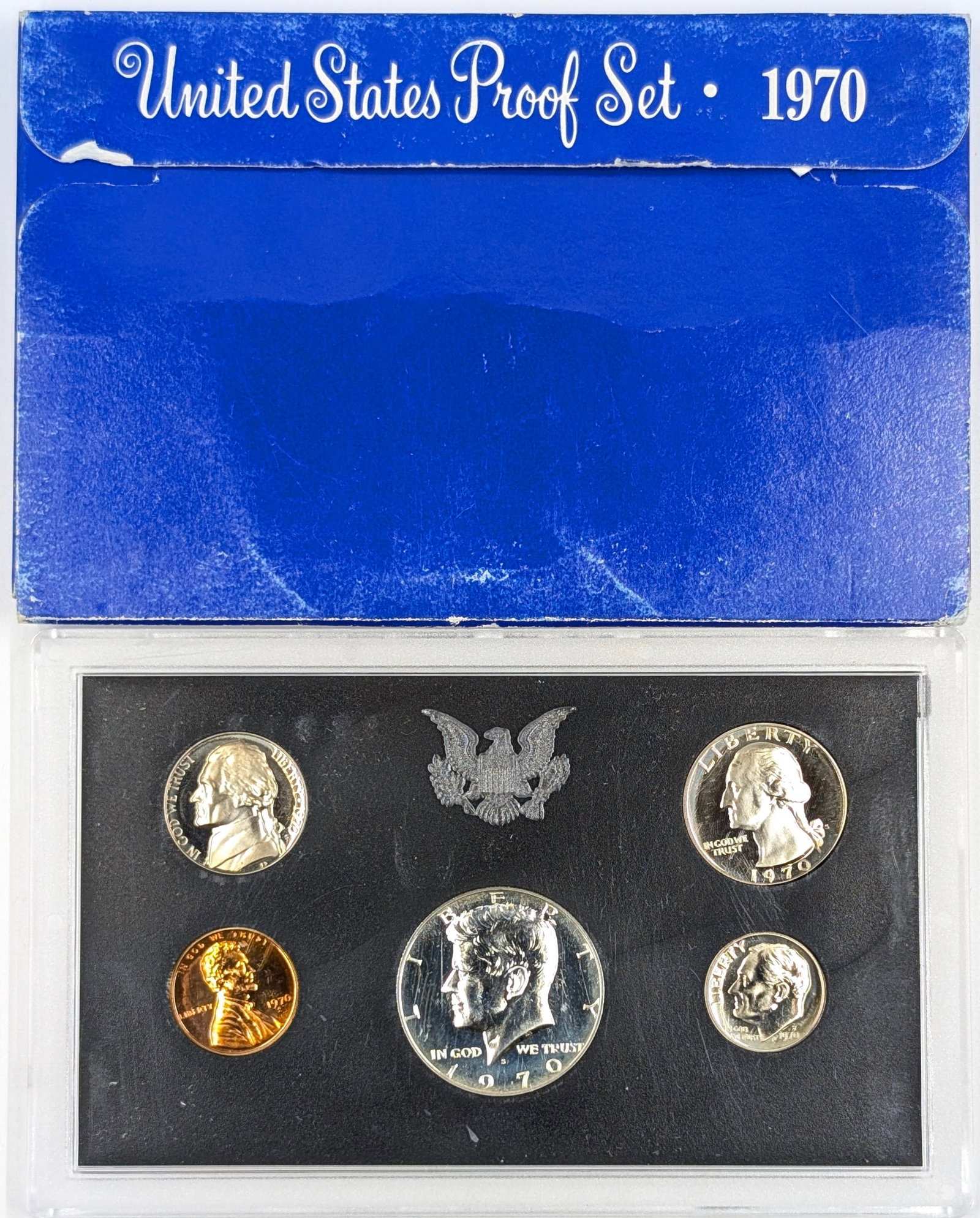 1970 US Mint Proof Set w/ Silver JFK Half: 40% Silver