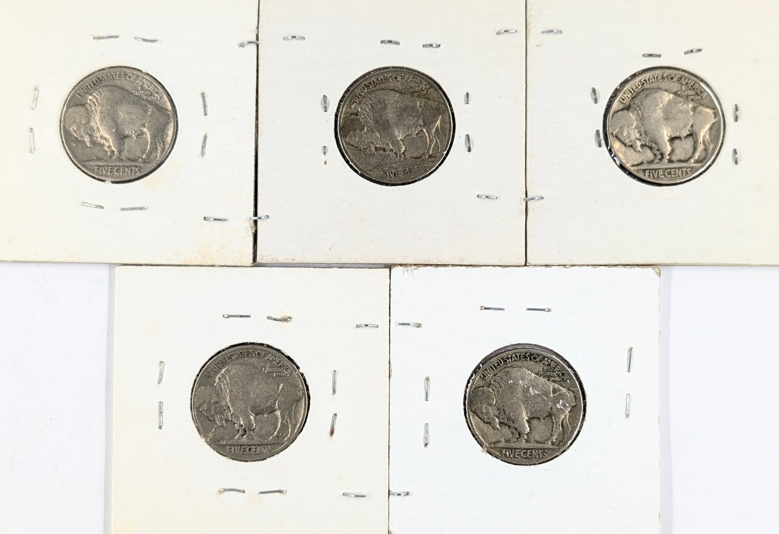 Lot of 5 Buffalo Head Nickels - 1927-1936 - 2