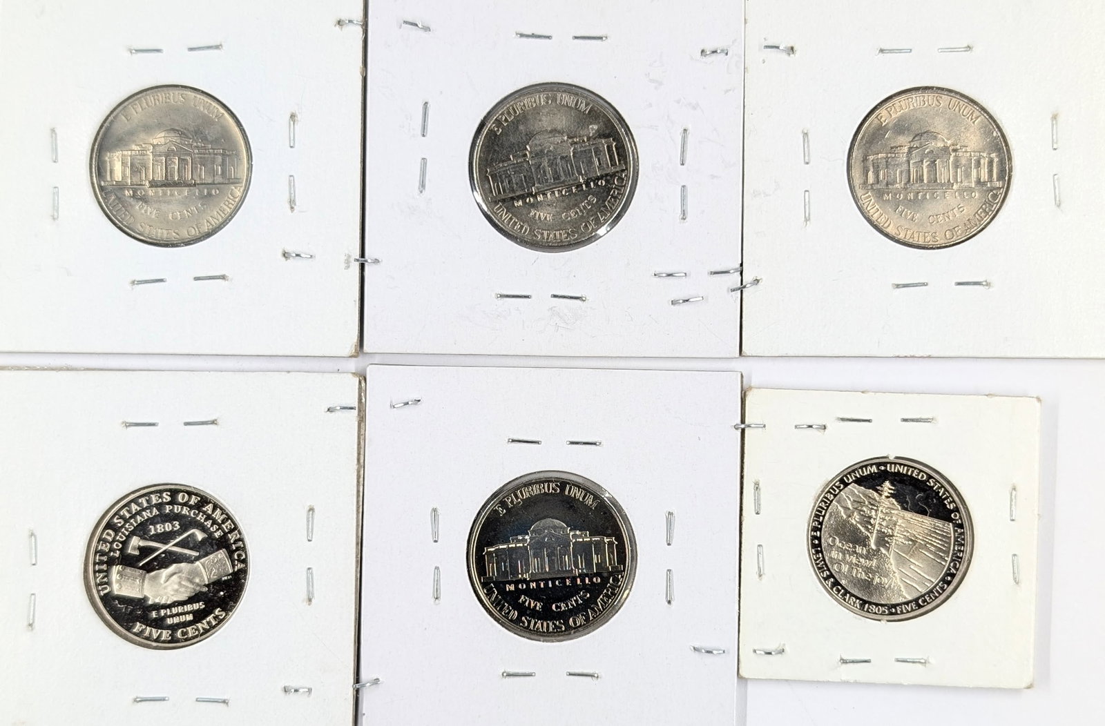 Lot of 6 Jefferson Nickels - 1980-2005 - Proof or Uncirculated - 2