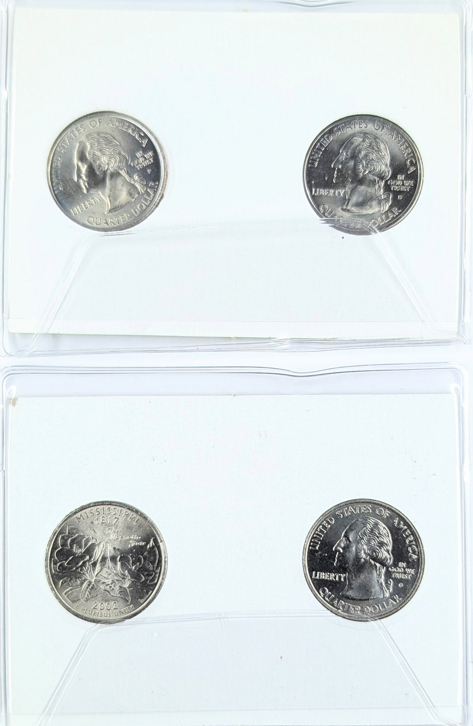 Lot of 2 State Quarter Sets - 2002 P/D Louisiana & Mississippi - 2