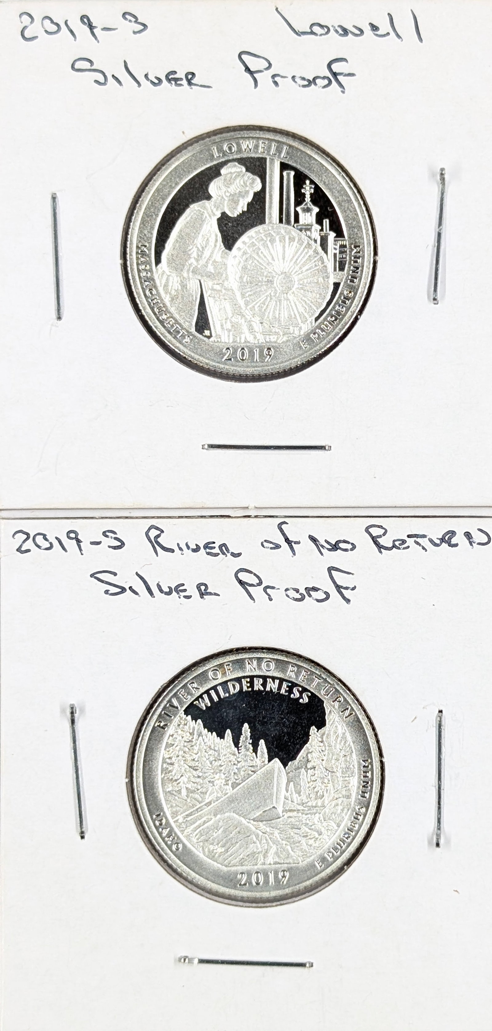 Lot of 2 Silver Proof America the Beautiful Quarters - Lowell & River of No Return (1 of 2)