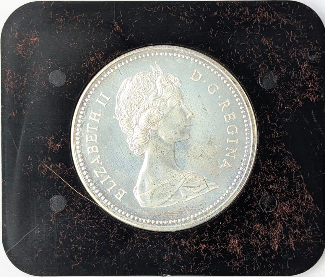 1973 Silver Canadian Dollar - Toned - 3