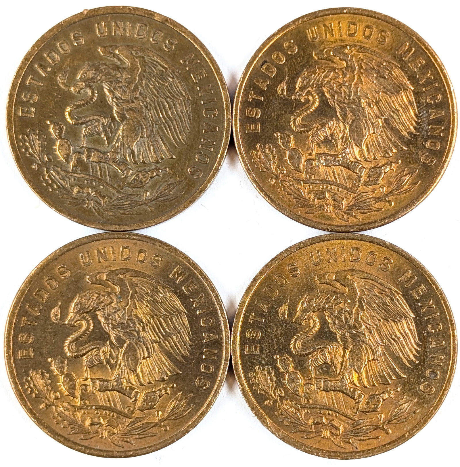 Lot of 4 - 1970 Mexican 20 Centavos: Coin