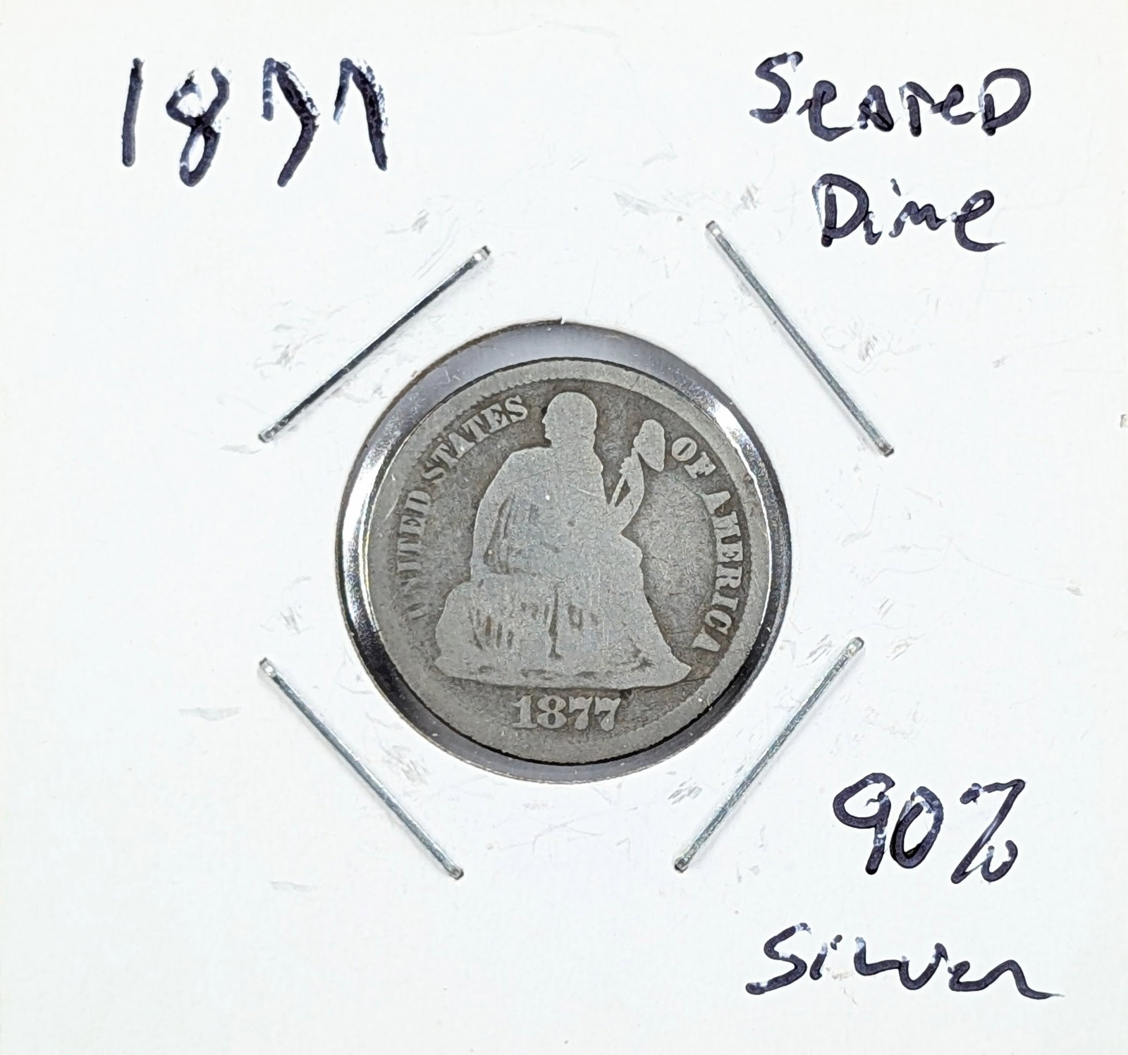 1877 Silver Seated Liberty Dime: Silver