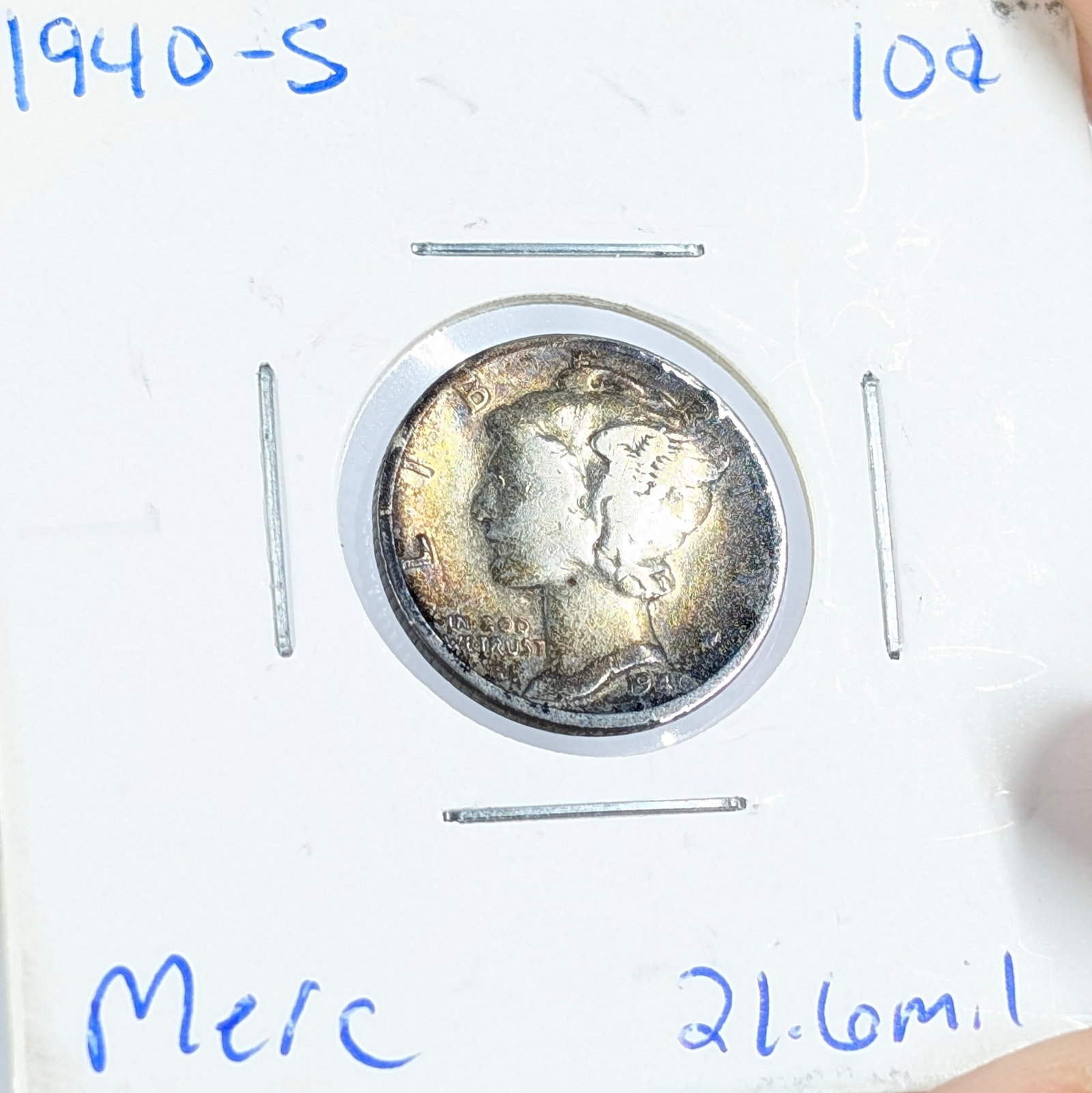 1940-S Silver Mercury Dime - Toned (1 of 3)
