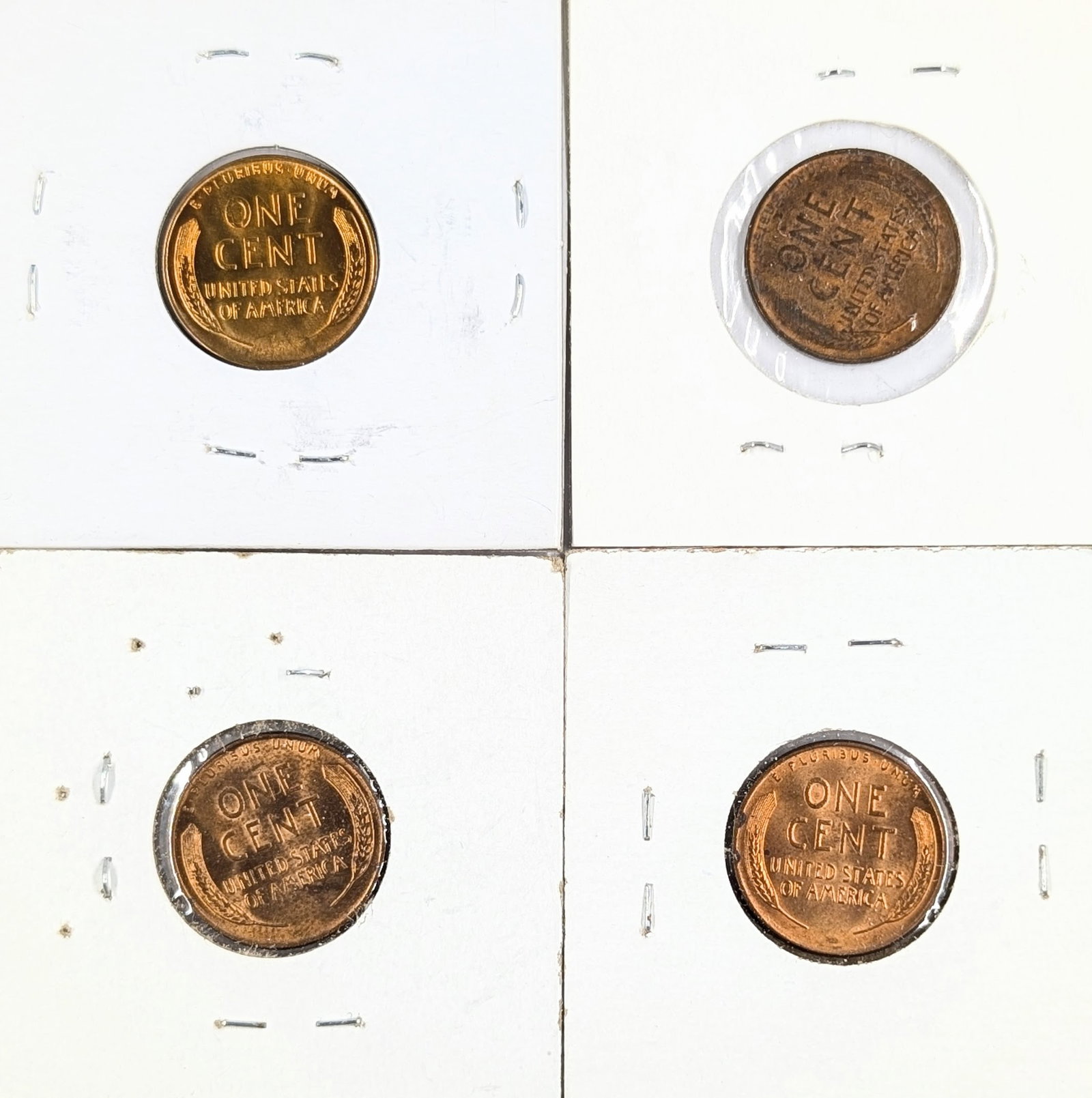 Lot of 4 Wheat Cents Uncirculated 1940-1946 - 2