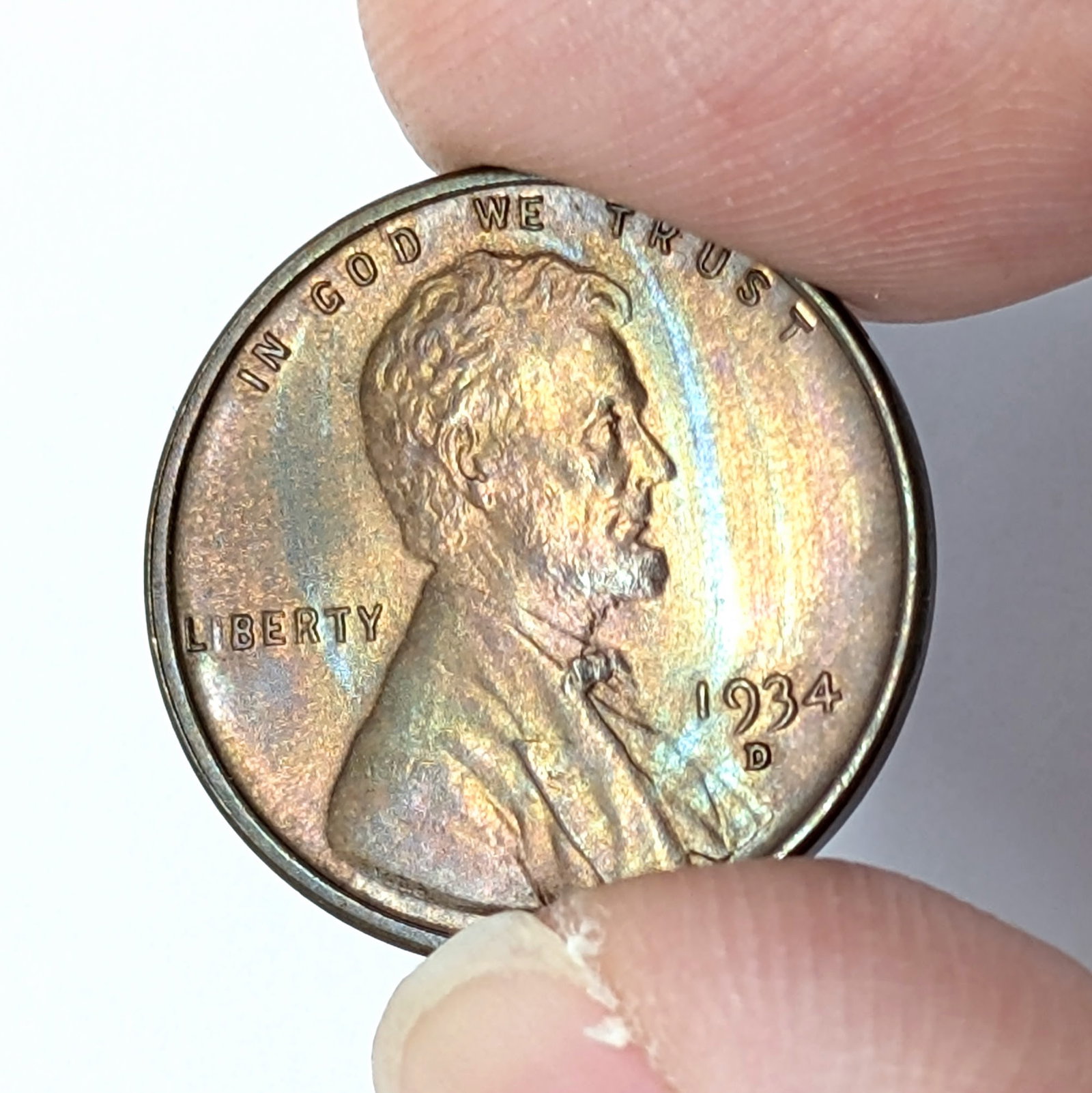 1934-D Wheat Cent - Toned, Uncirculated (1 of 3)