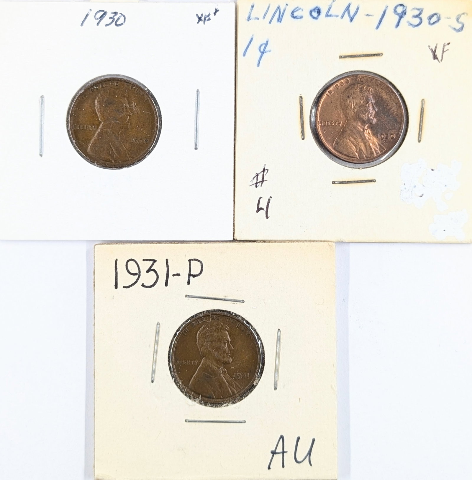 Lot of 3 Wheat Cents - 1930 P/S, 1931: Coin