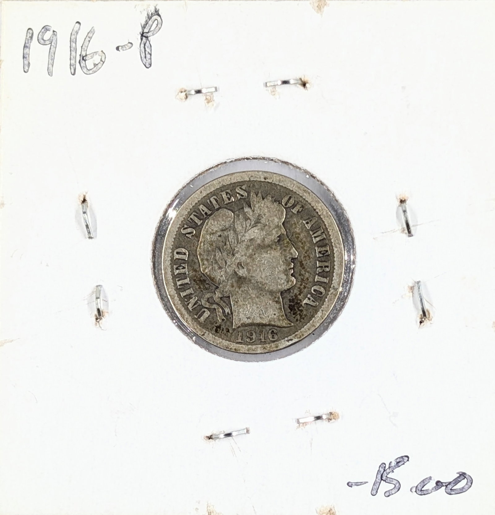 1916 Silver Barber Dime (1 of 2)
