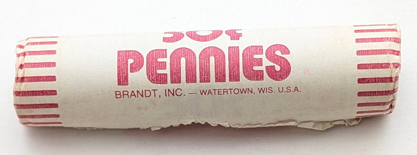 Original Bank Roll of 50 Wheat Cents - 1940s-1950s - 4