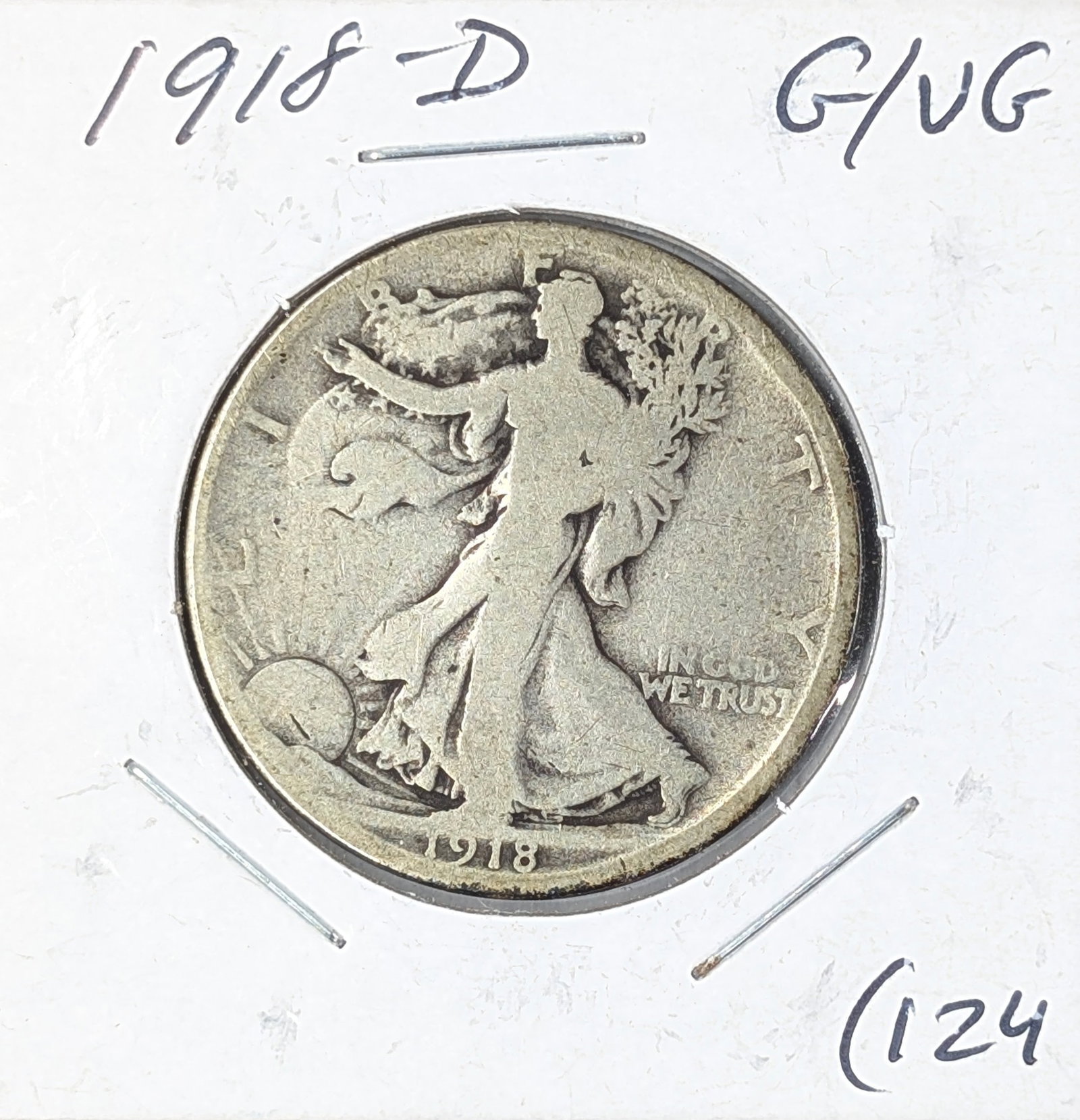 1918-D Silver Walking Liberty Half Dollar (1 of 2)