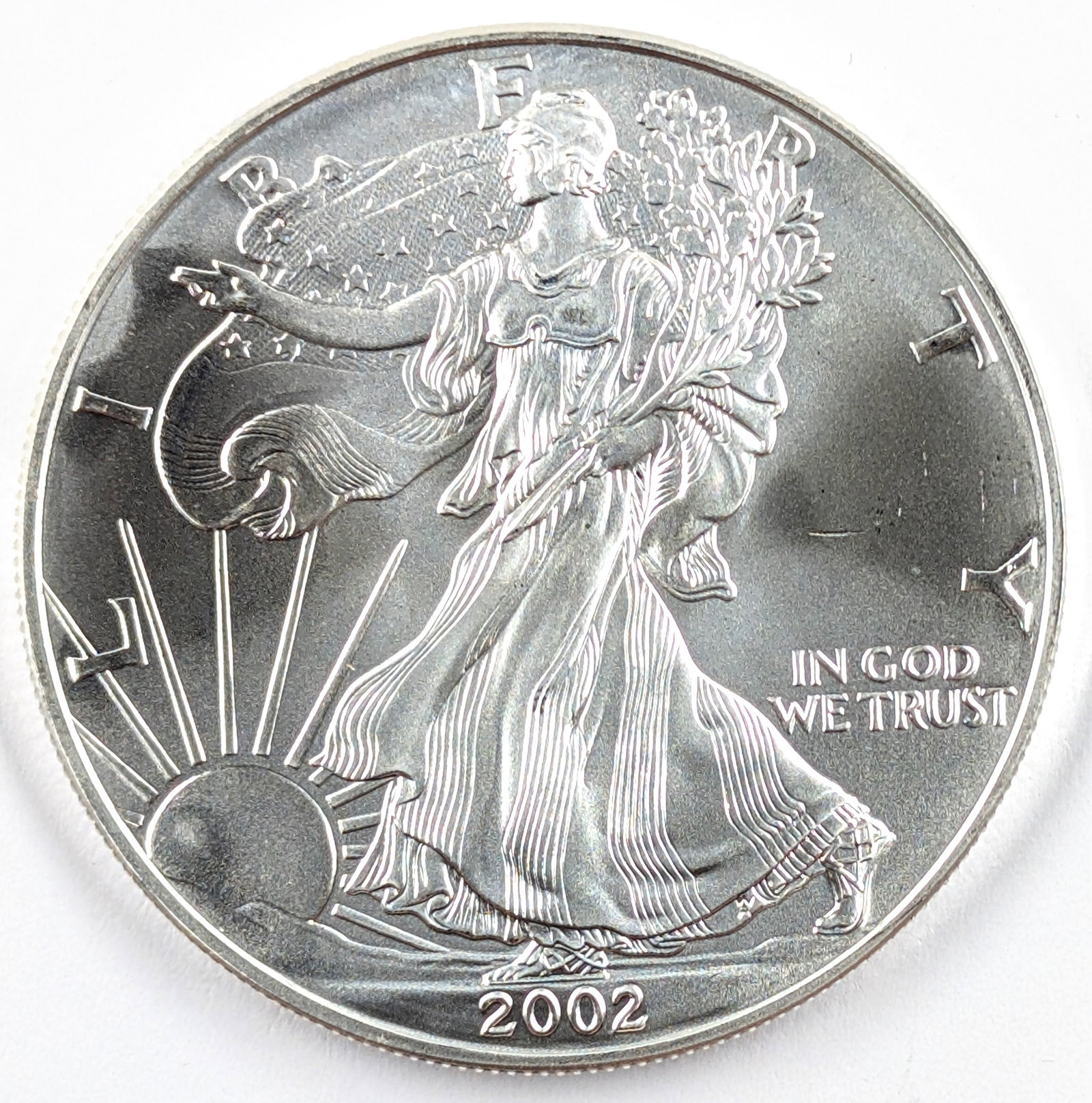 2002 American Silver Eagle Dollar: Silver