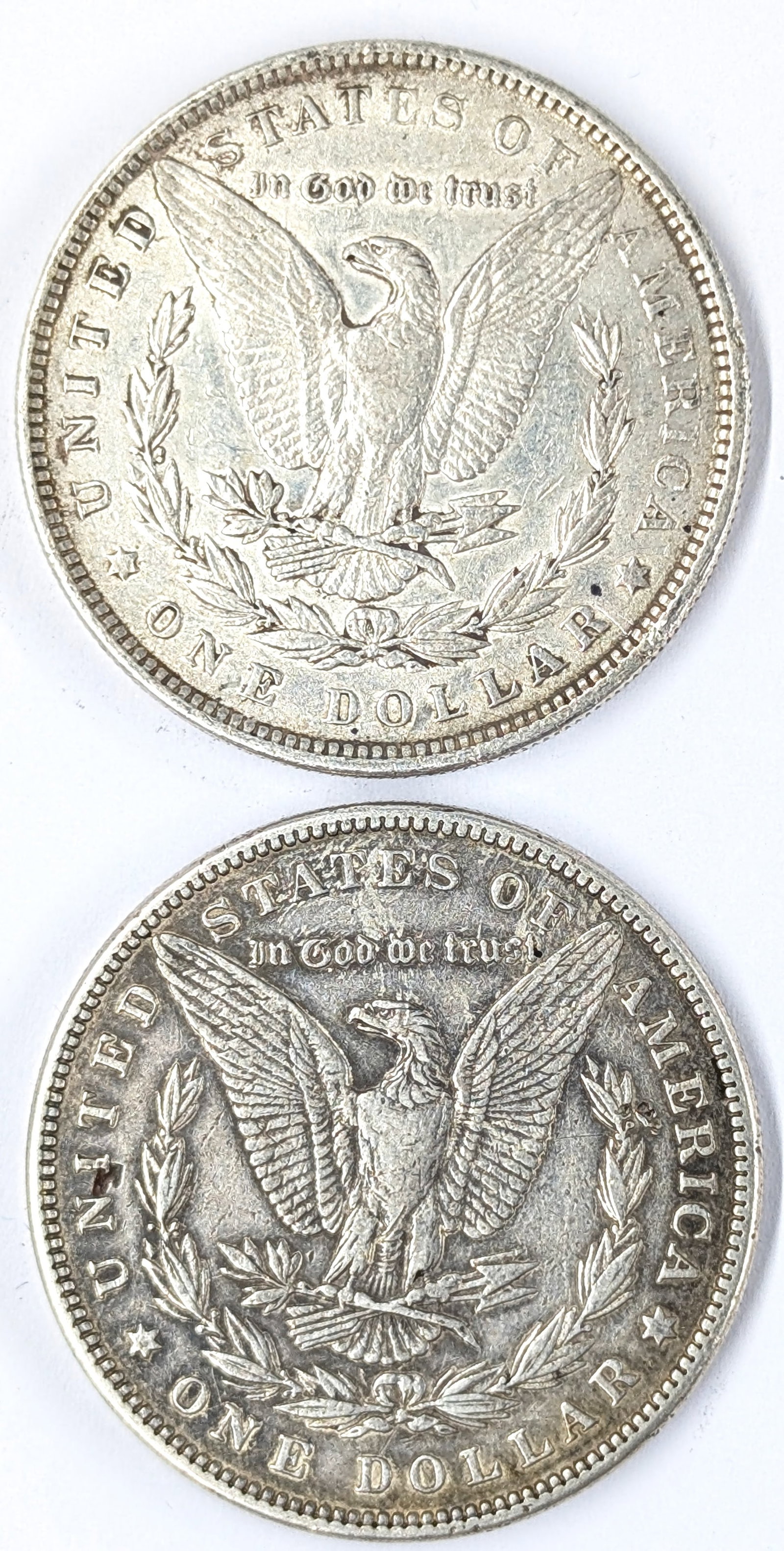 Lot of 2 Morgan Silver Dollars- 1883, 1889 - 2