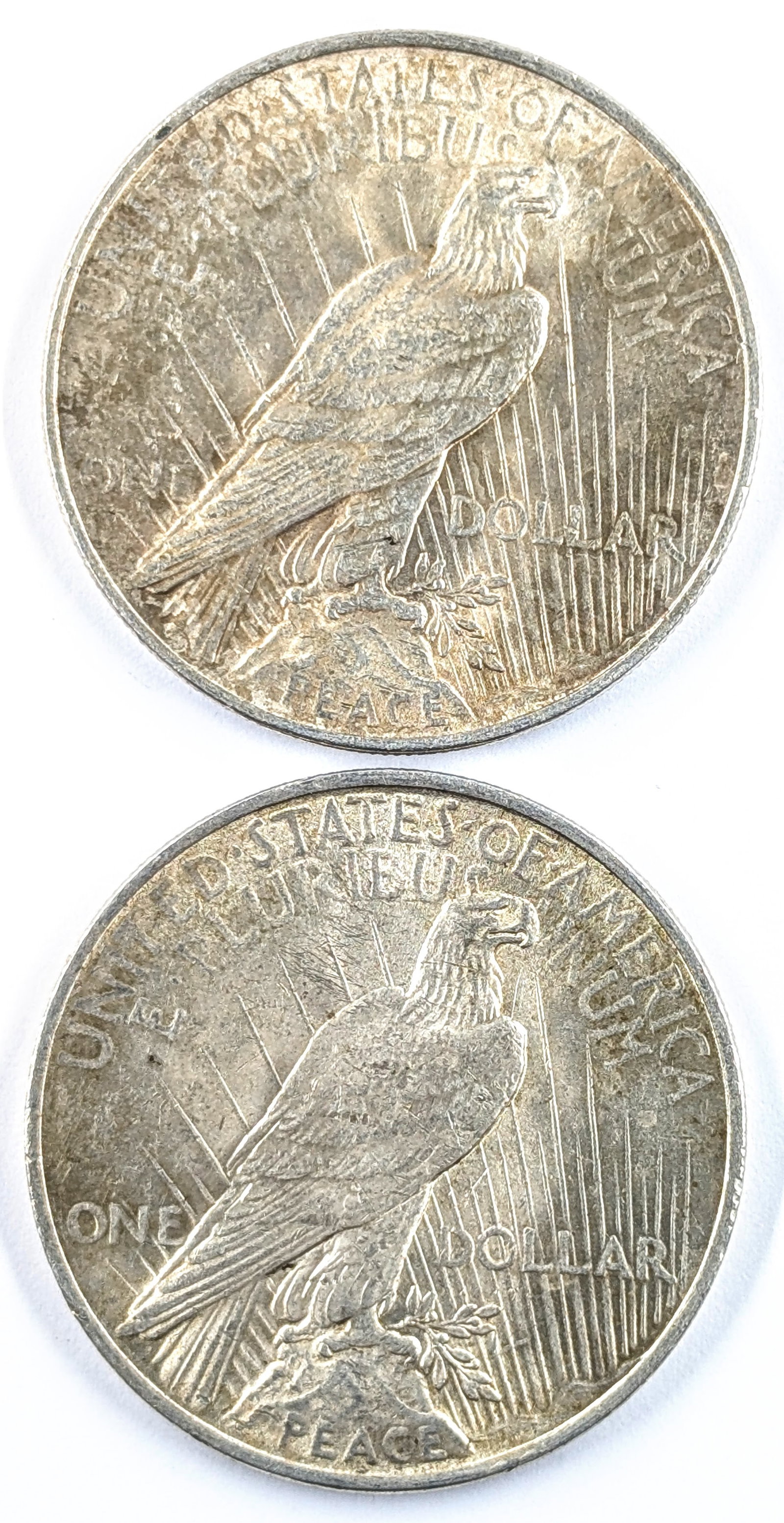 Lot of 2 Silver Peace Dollars- Both 1922 - 2