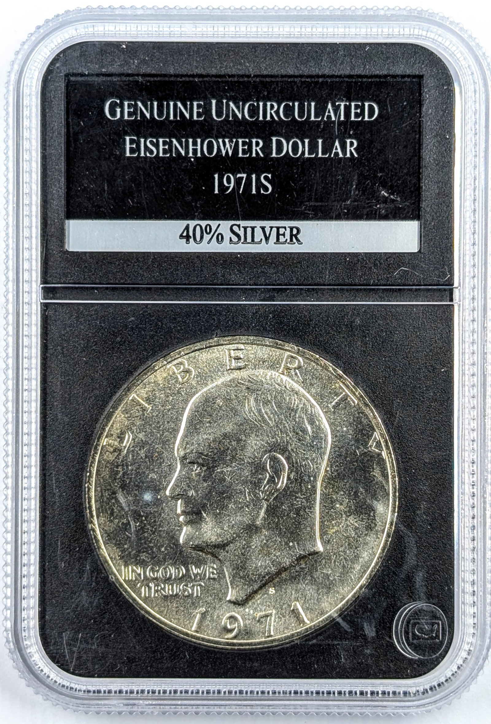 PCS 1971-S Genuine Uncirculated Silver Eisenhower Dollar: Silver