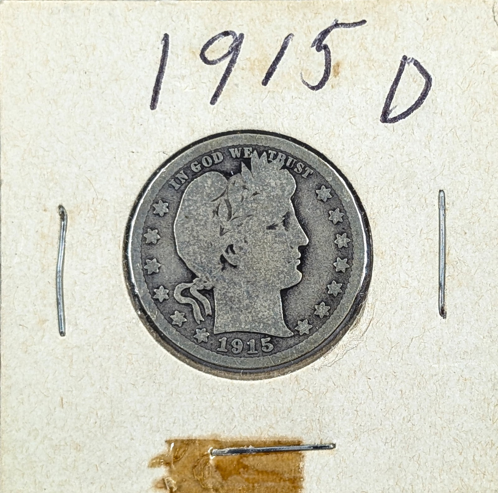 1915-D Silver Barber Quarter: Silver