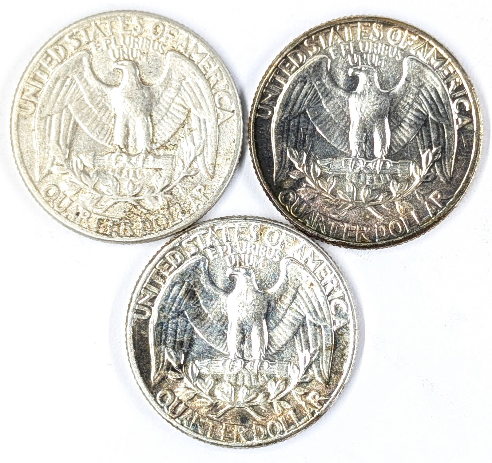 Lot of 3 Silver Washington Quarters- 1960, 1961, 1962 - 2