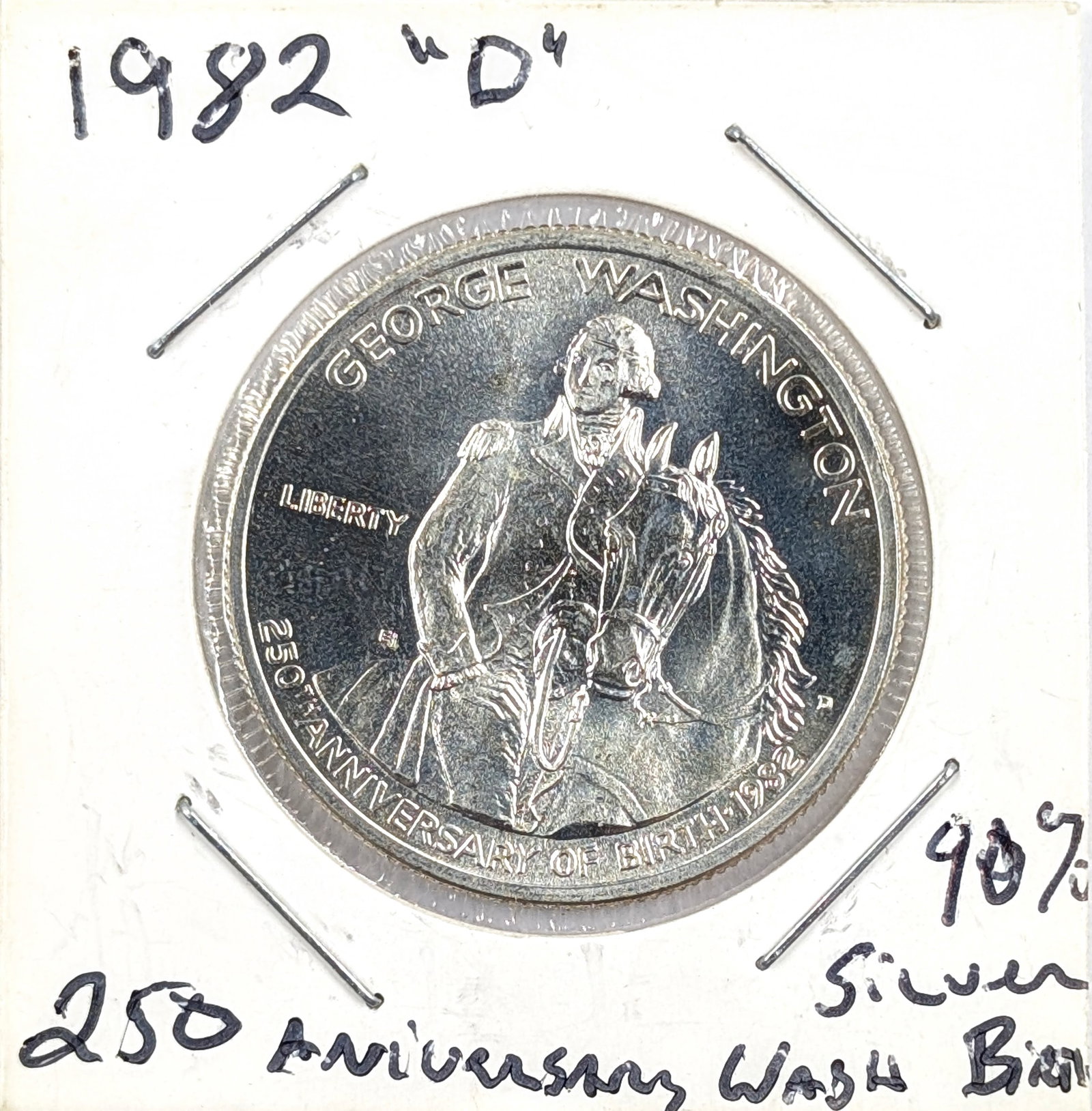 1982-D Proof Silver Washington Commemorative Half Dollar - 250th Anniversary: Silver