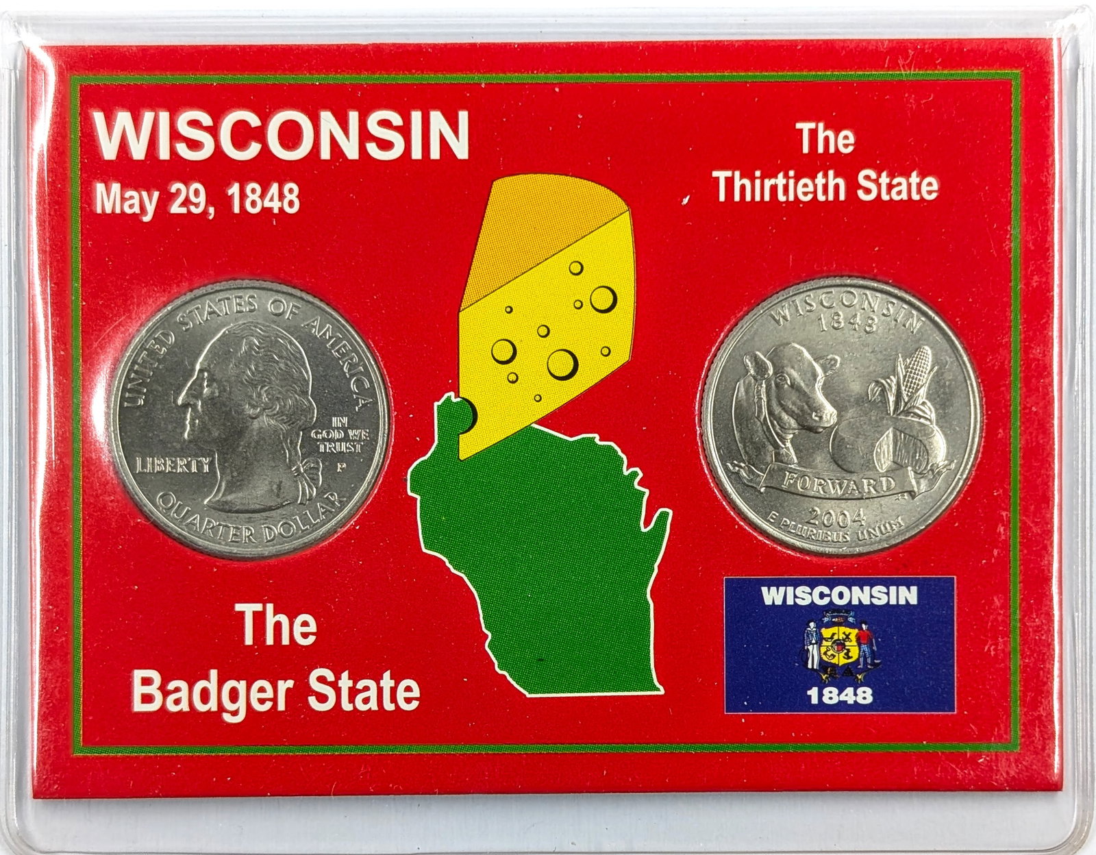 2004 P/D Wisconsin State Quarters- 2 Coin Set (1 of 2)