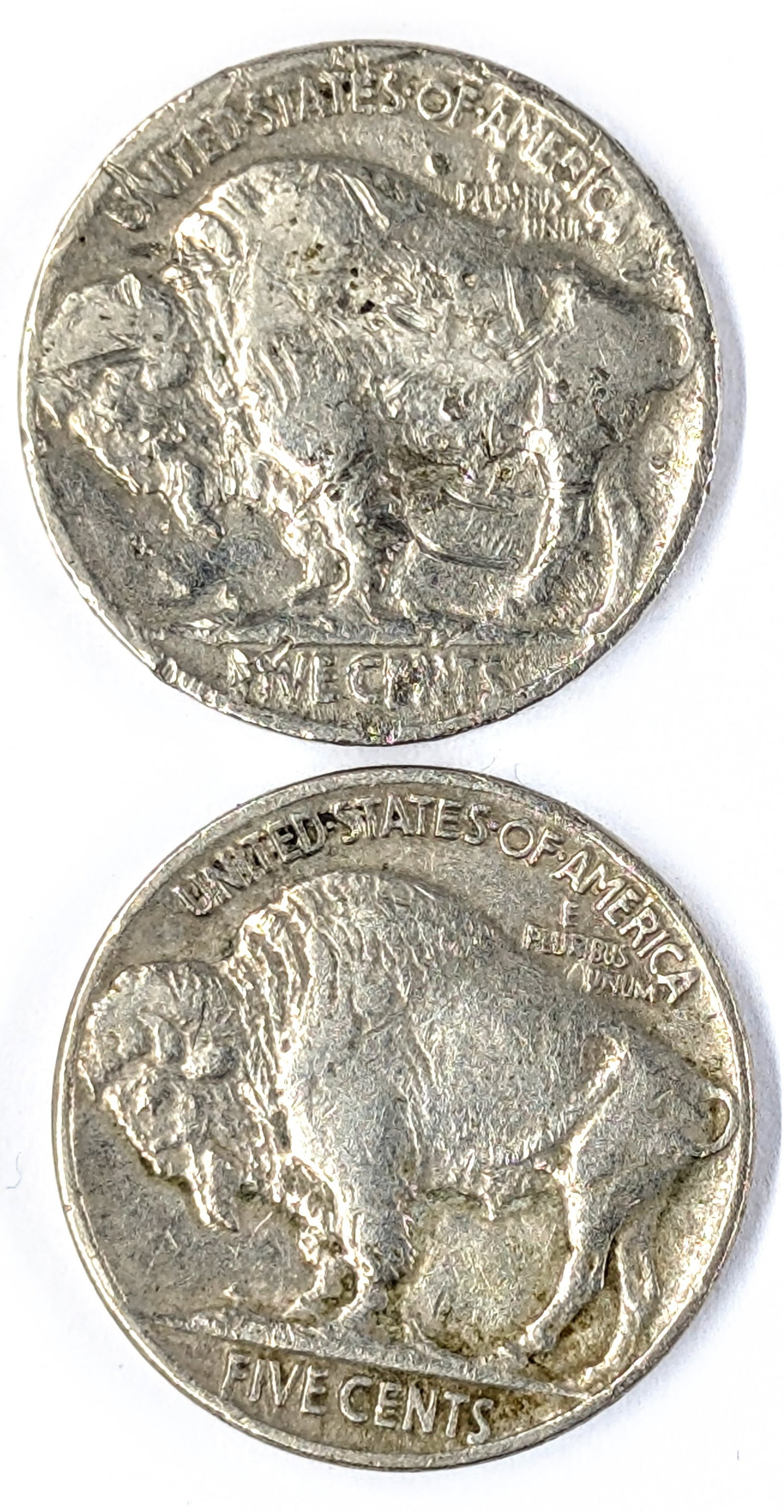 Lot of 2 Buffalo Head Nickels- 1936, 1937 - 2