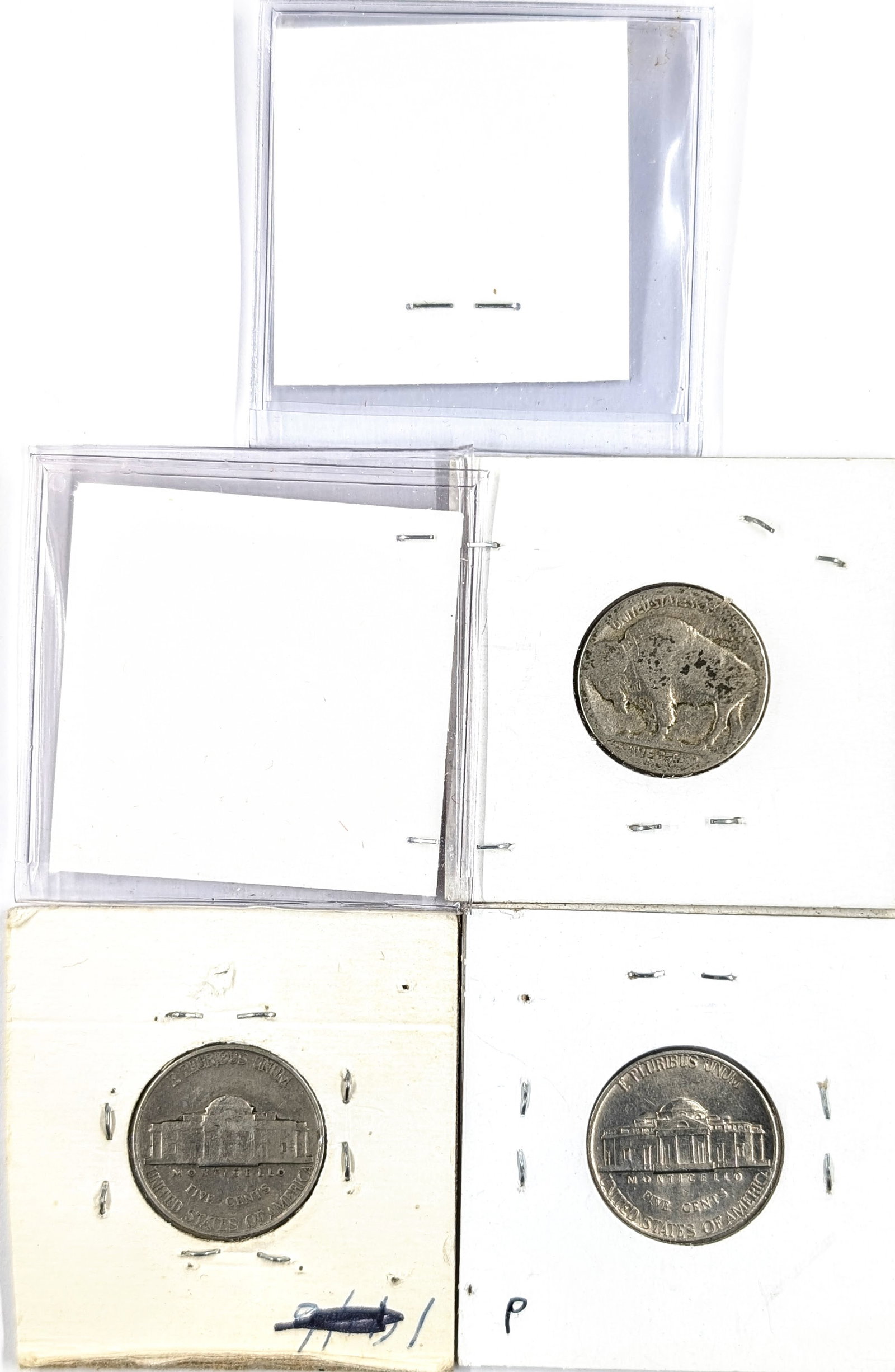 Lot of 5 Nickels- 1909 V-Nickels, 1929,1919 Buffalo, 1939, 1972 Jeffersons - 2