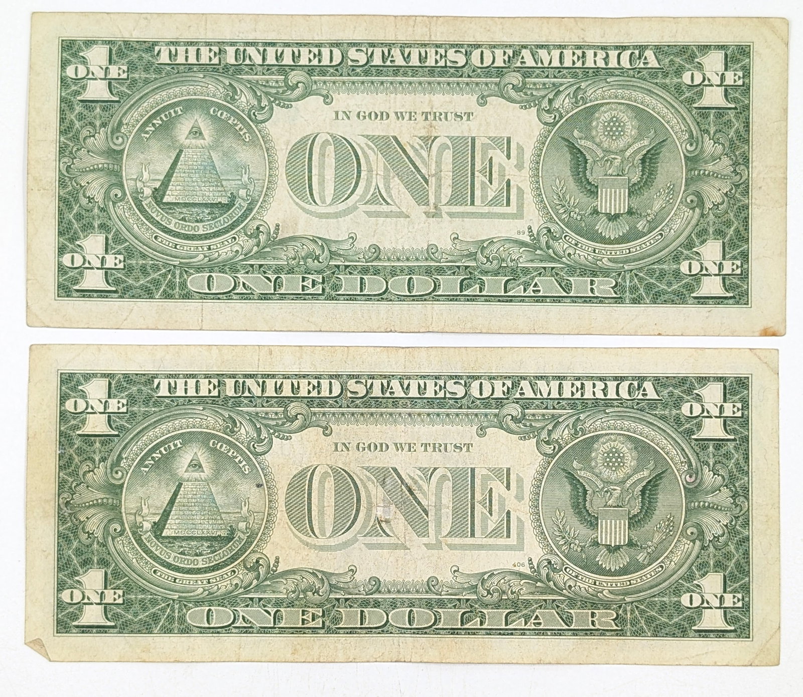Lot of 2 - 1957/B $1 Notes - Silver Certificates - 2