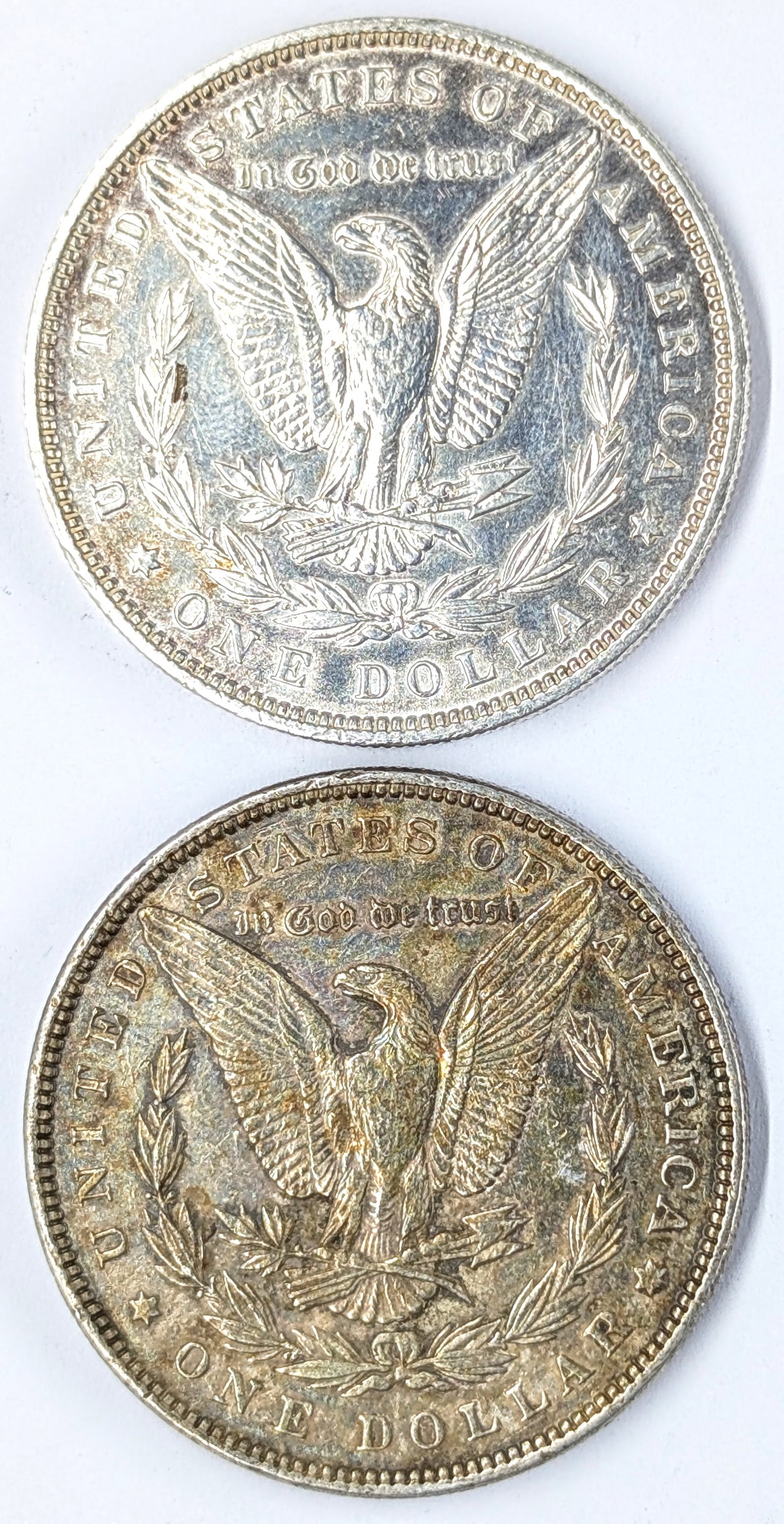 Lot of 2 Morgan Silver Dollars- 1896, 1897 - 2