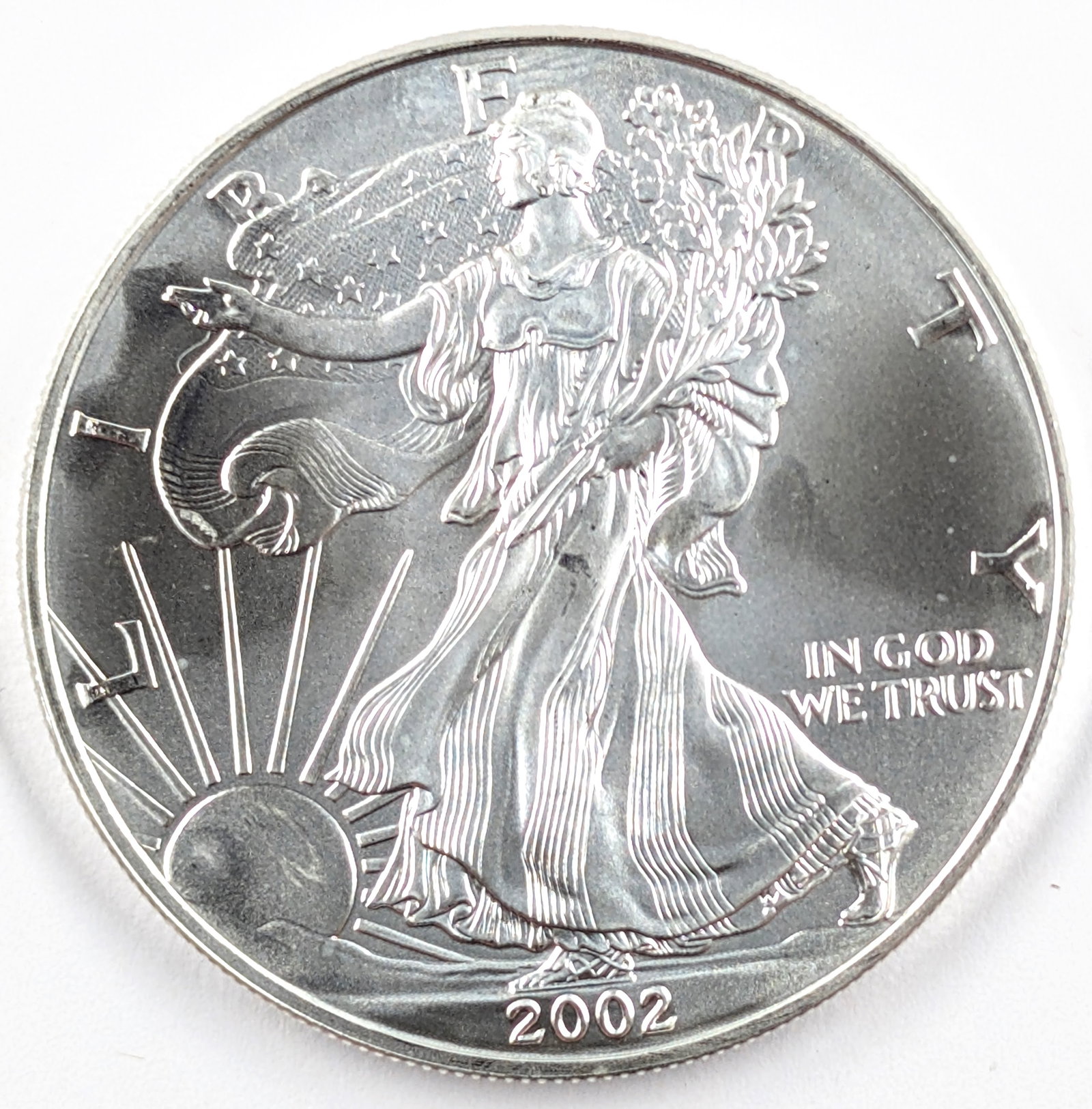 2002 American Silver Eagle Dollar: Silver