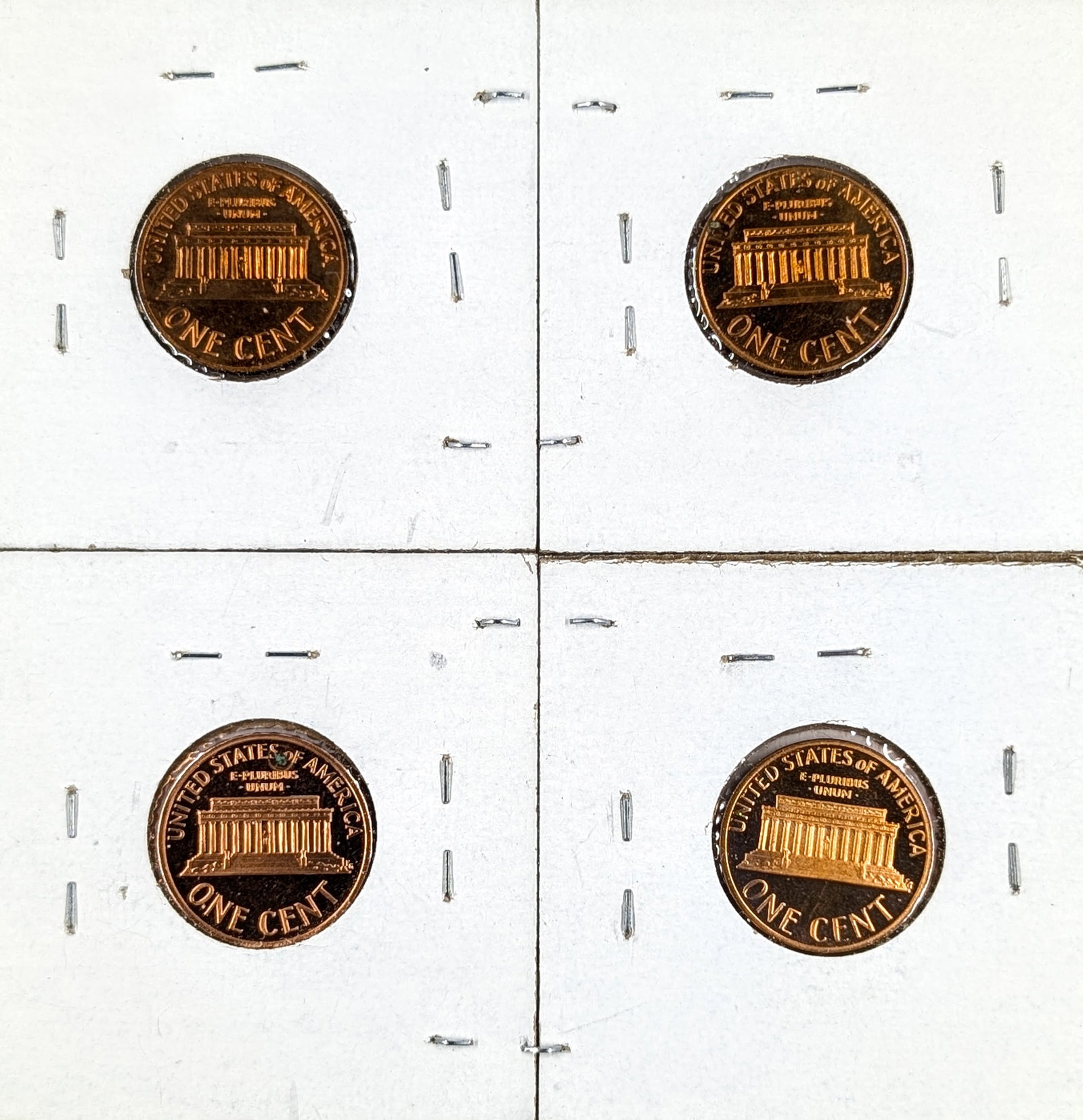 Lot of 4 Proofs Lincoln Cents- 1972-S - 1992-S - 2