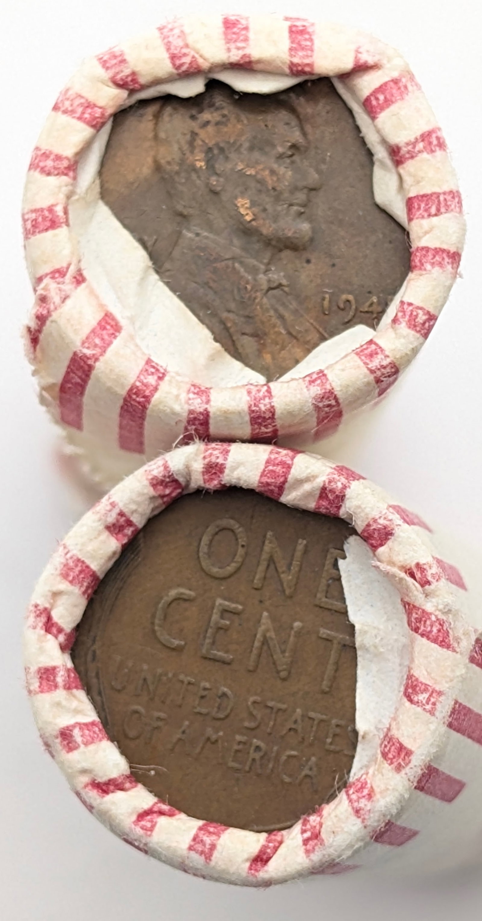 Lot of 2 Original Bank Rolls of 50 (each) Wheat Cents- Mix of 1940s-1950s - 3