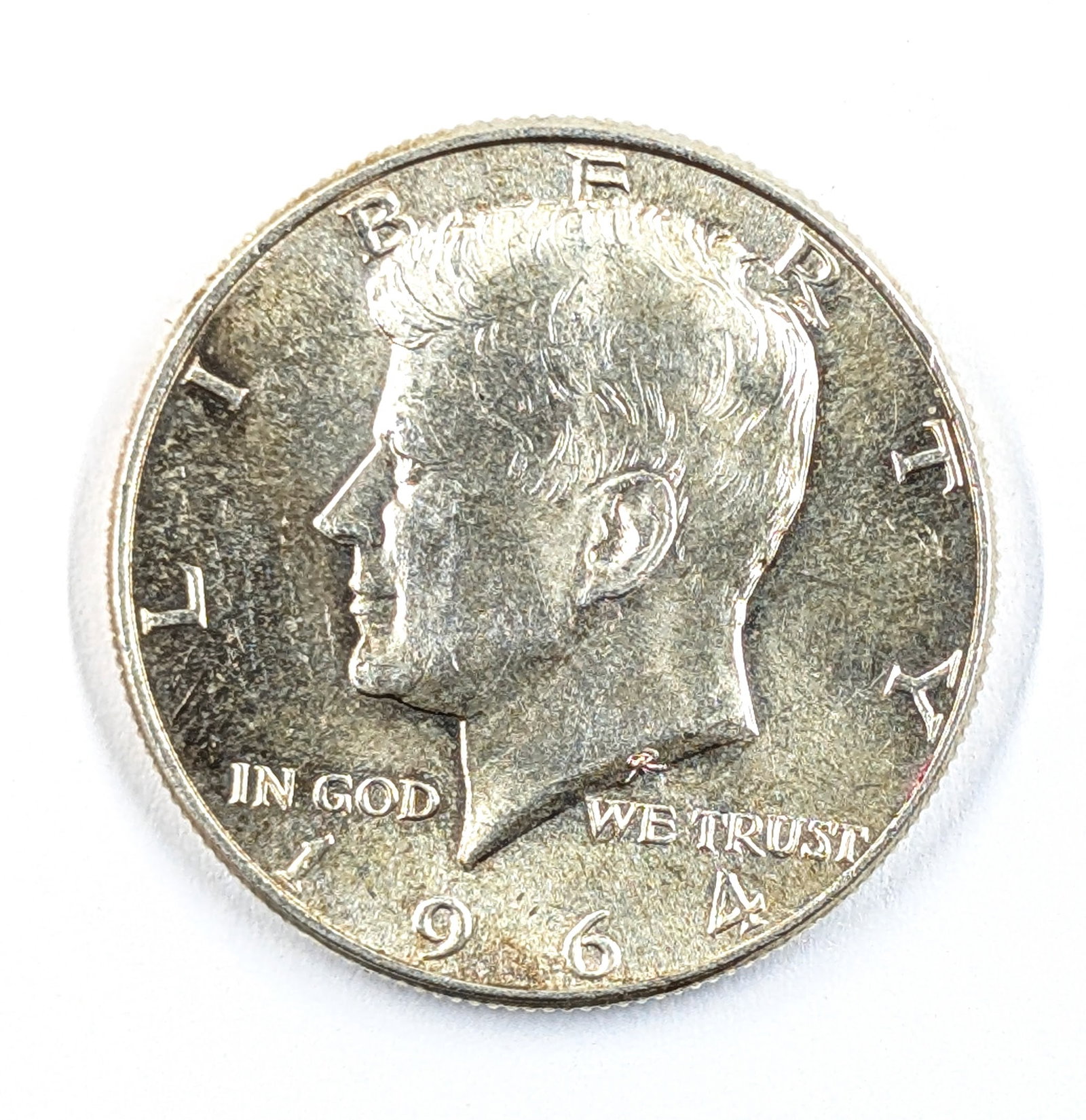 1964 Silver John F Kennedy Half Dollar- Toned: Silver