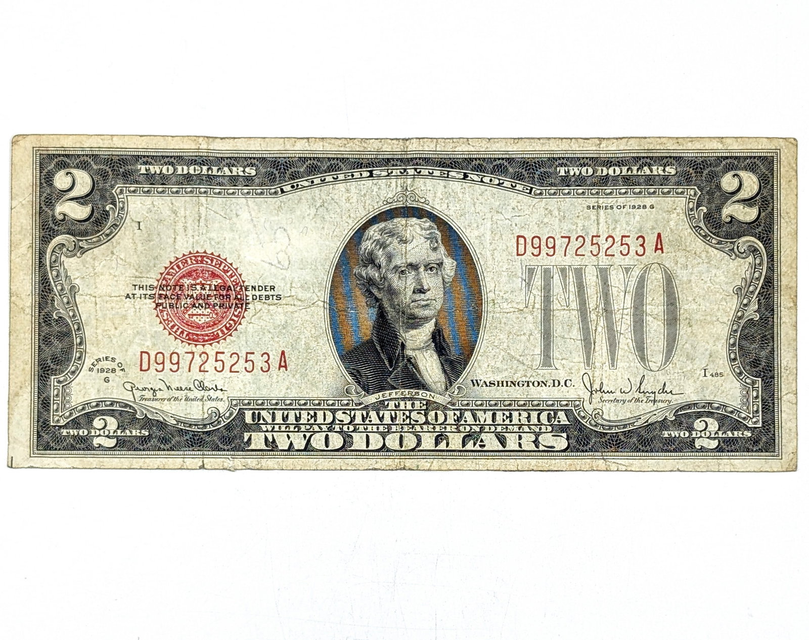 1928-G $2 Note- Red Seal (1 of 2)