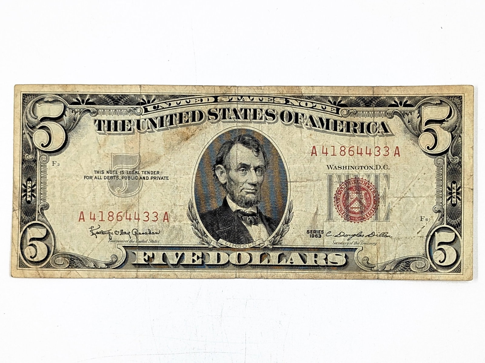 1963 $5 Note - Red Seal (1 of 2)