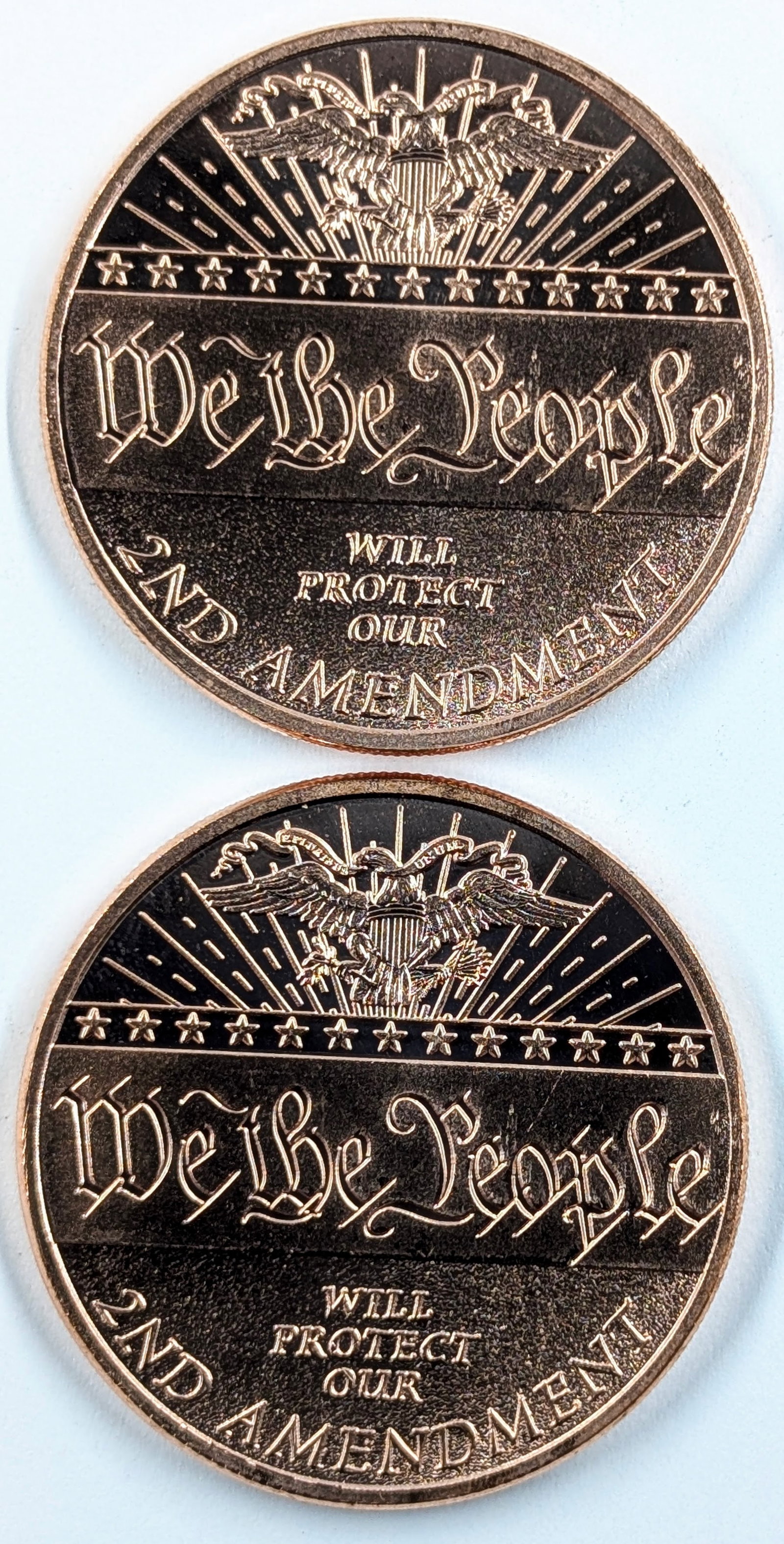 Lot of 2 - 1 Ounce (each) Fine .999 Copper Rounds- We The People (1 of 2)