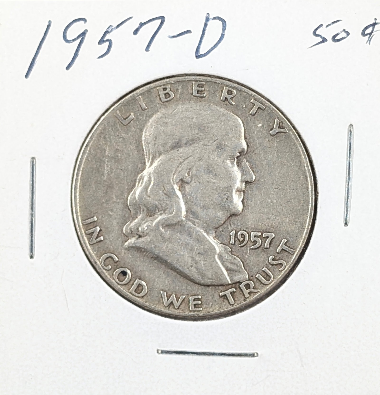 1957-D Silver Franklin Half Dollar: Silver