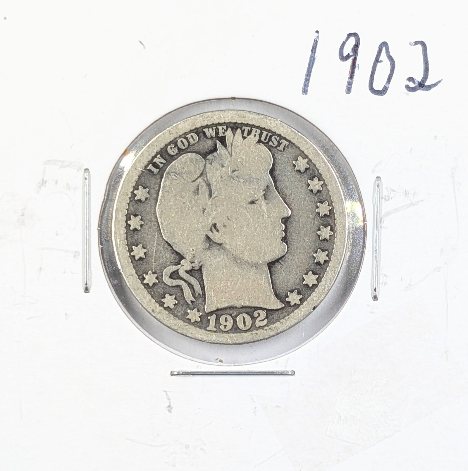 1902 Silver Barber Quarter: Silver