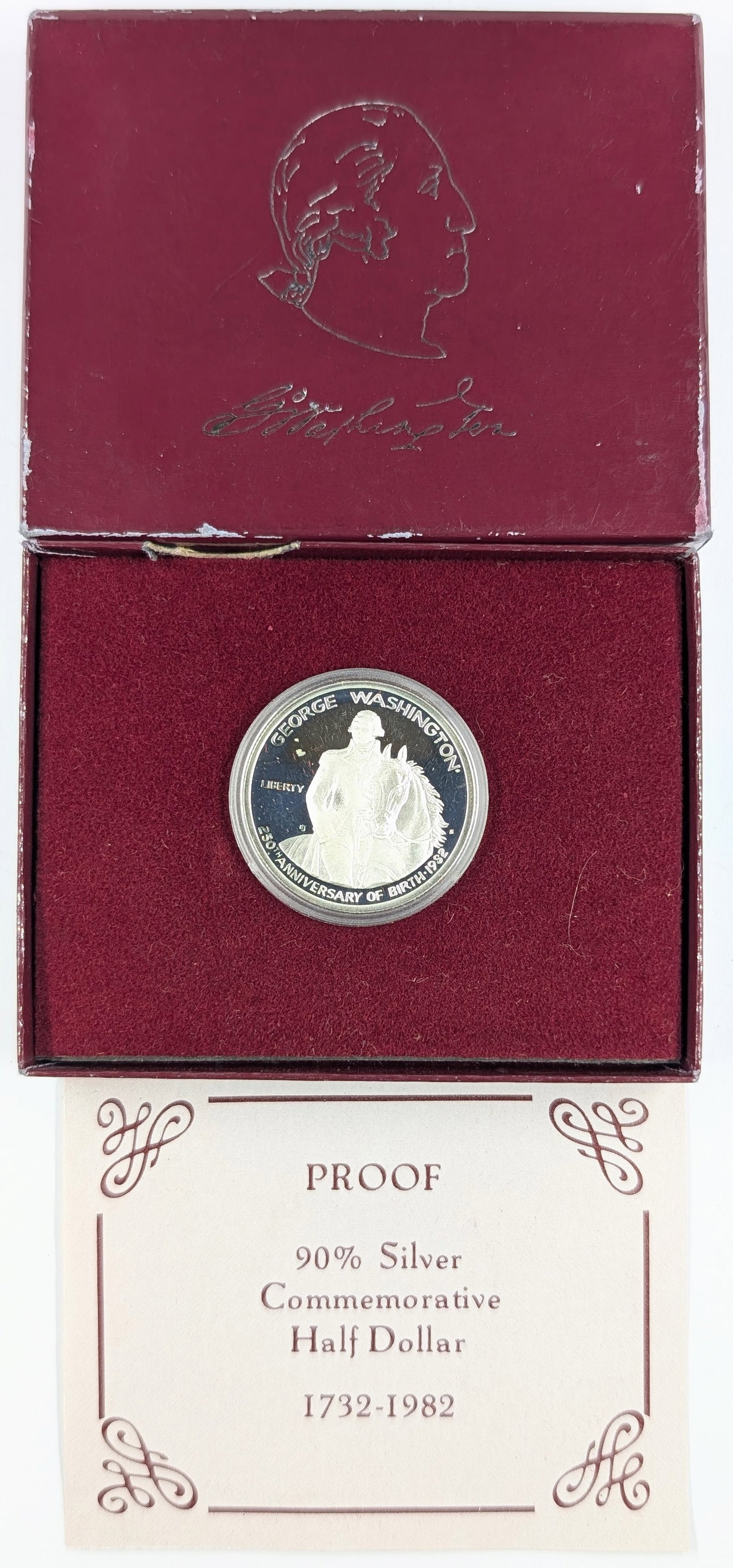 1982-S Proof Silver Washington Commemorative Half Dollar - 250th Anniversary (1 of 3)